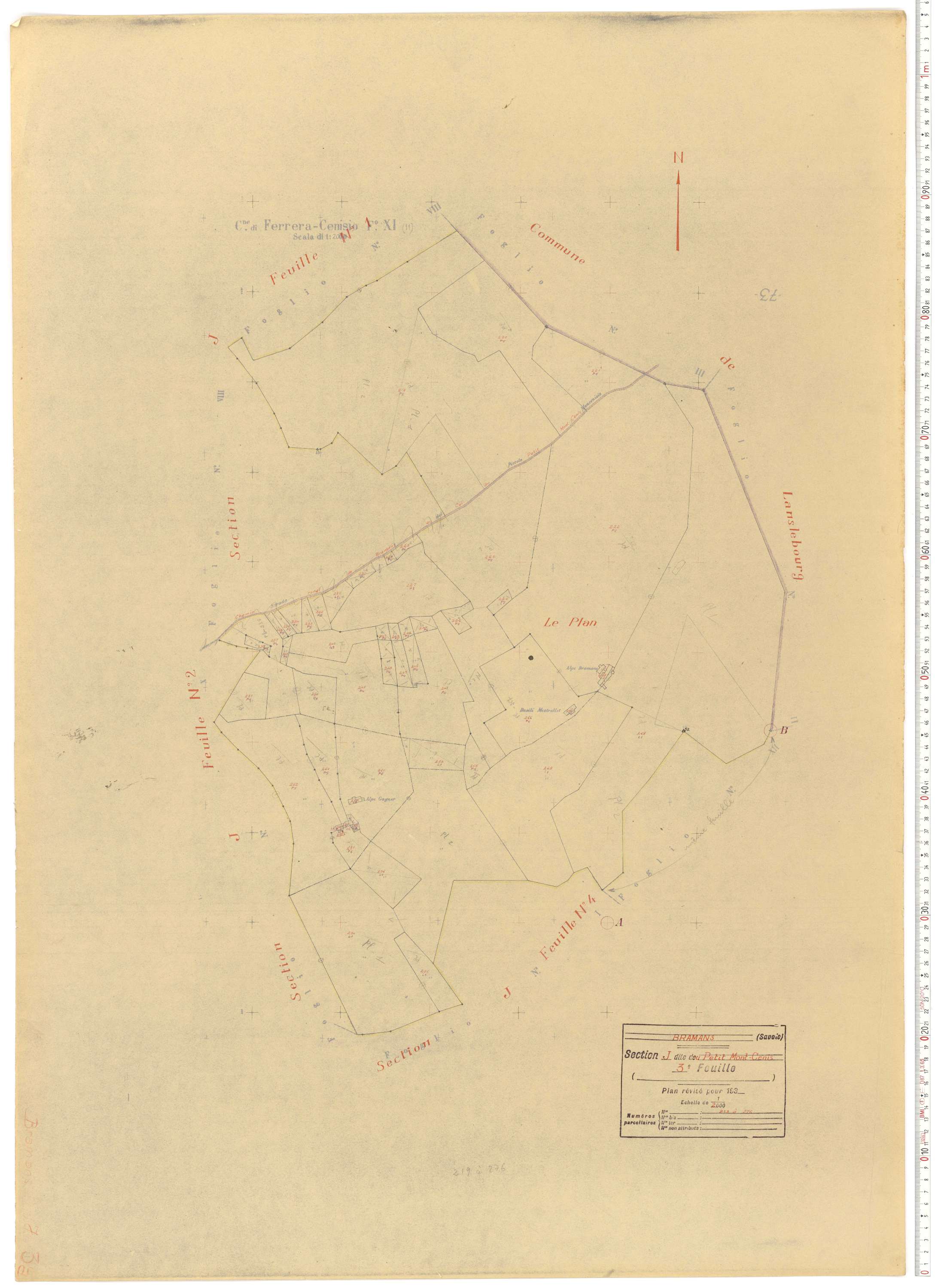 Lanslebourg-Mont-Cenis - Plans cadastraux du cadastre rénové.