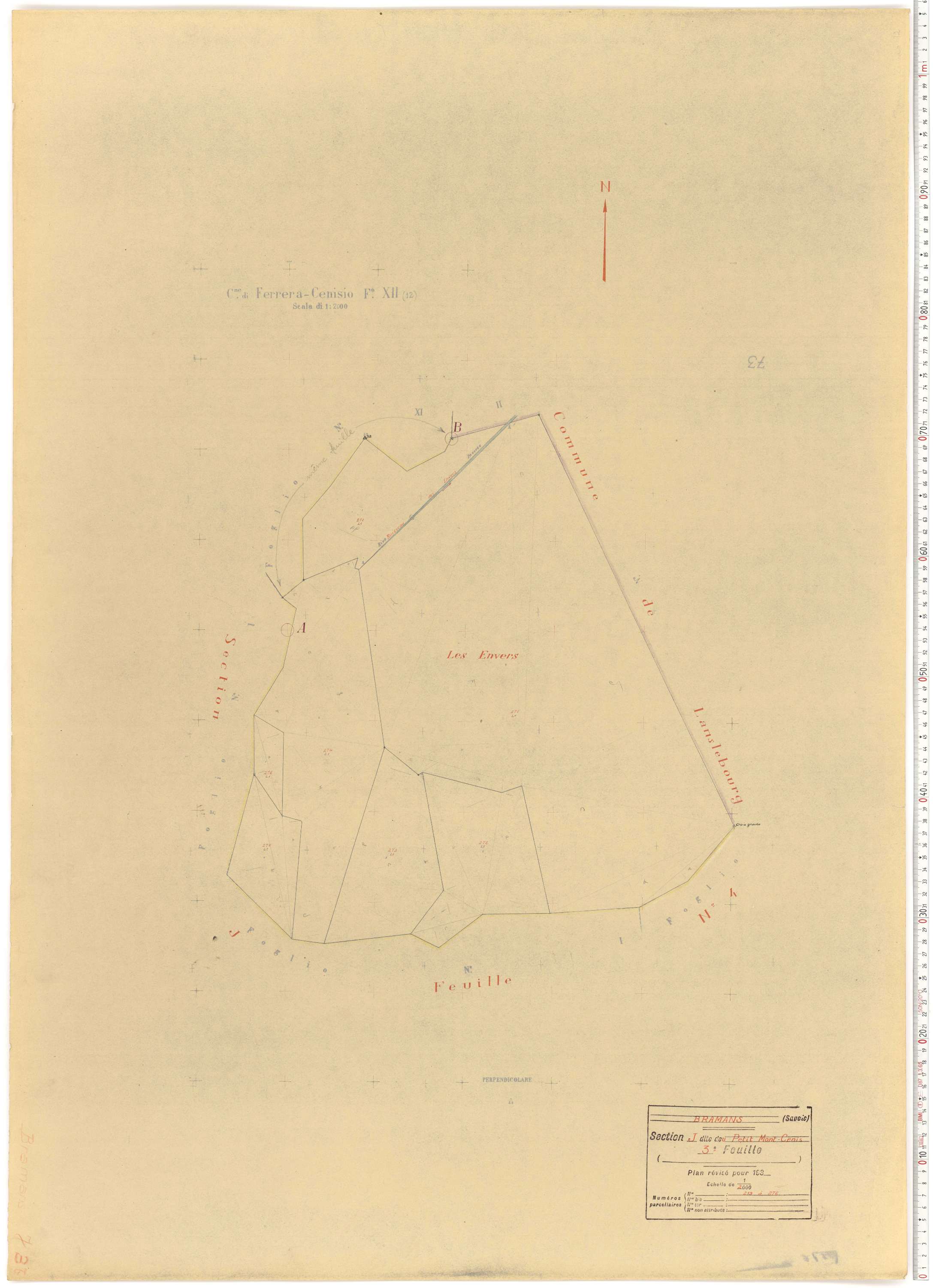 Lanslebourg-Mont-Cenis - Plans cadastraux du cadastre rénové.