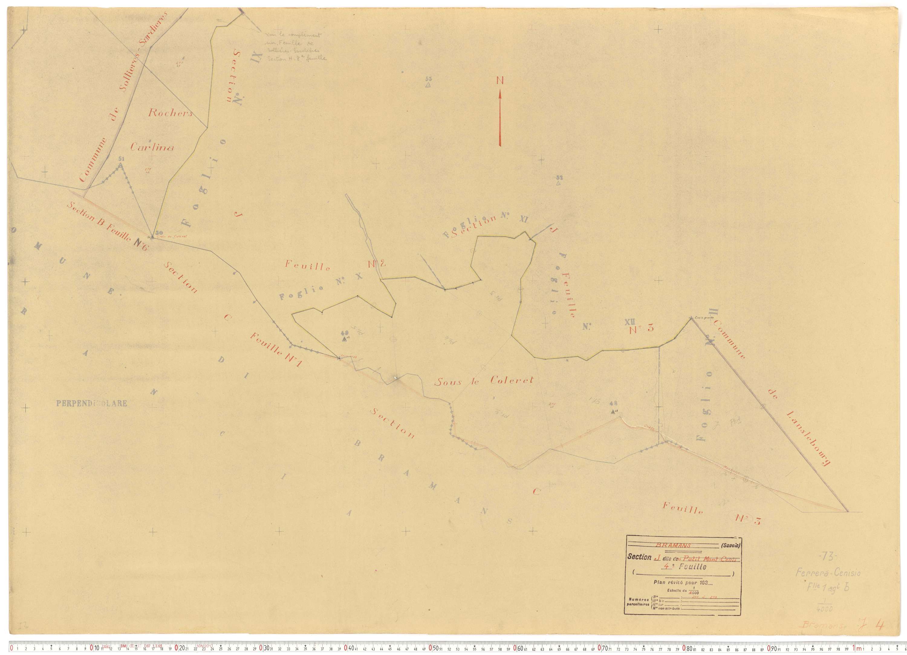Lanslebourg-Mont-Cenis - Plans cadastraux du cadastre rénové.