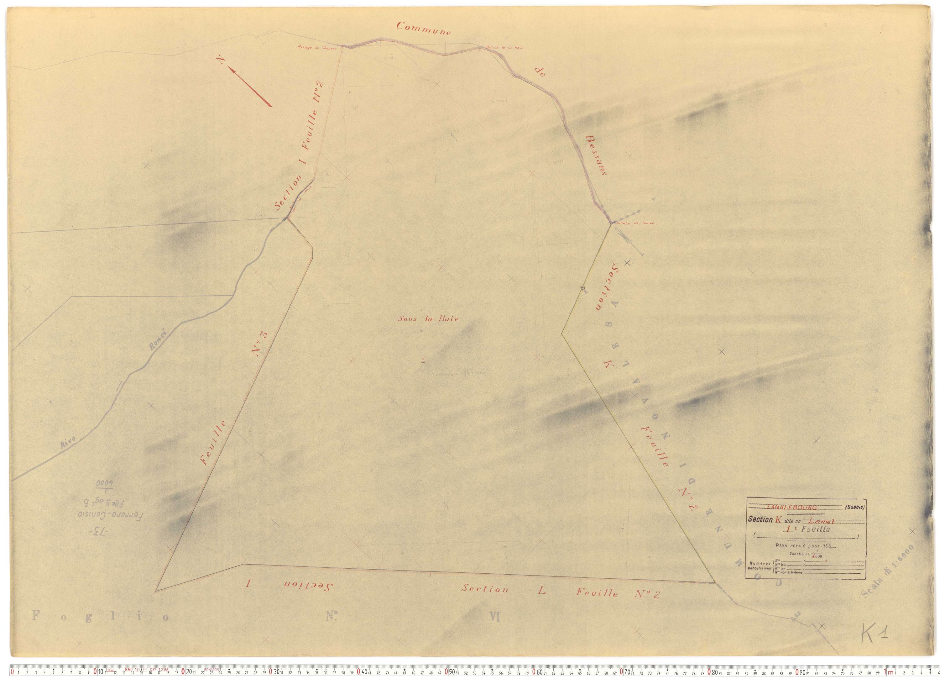 Lanslebourg-Mont-Cenis - Plans cadastraux du cadastre rénové.