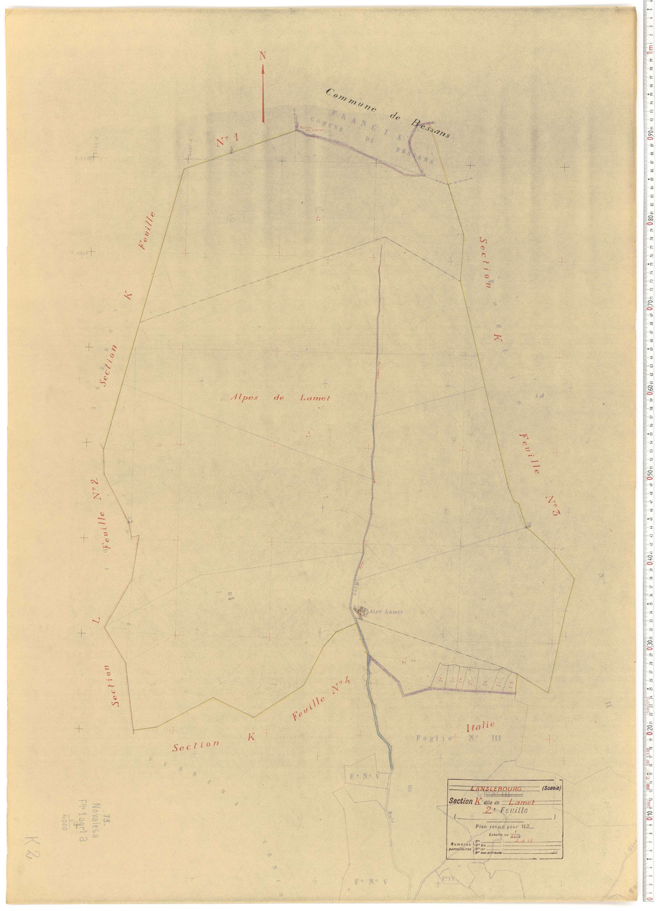 Lanslebourg-Mont-Cenis - Plans cadastraux du cadastre rénové.