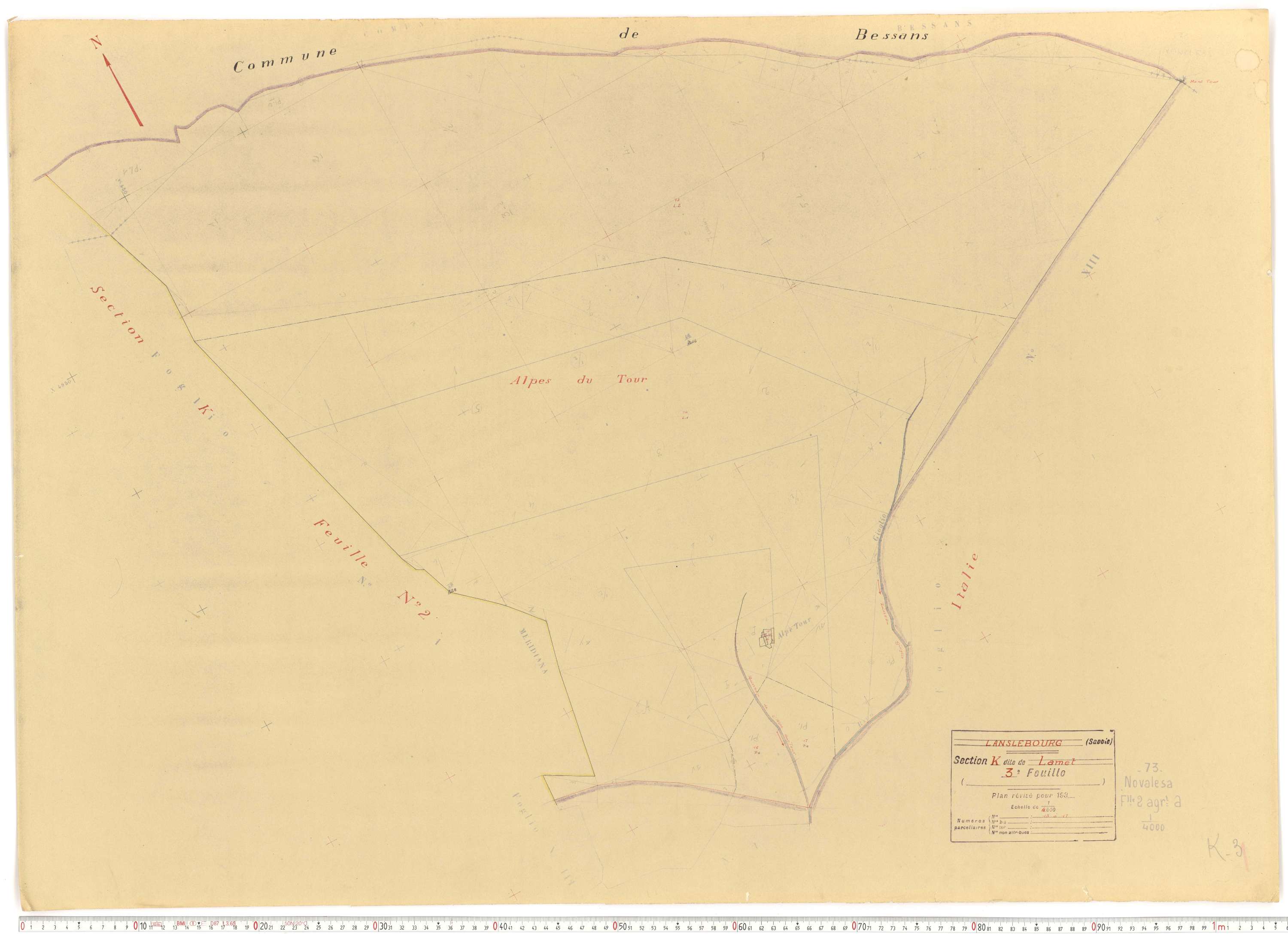 Lanslebourg-Mont-Cenis - Plans cadastraux du cadastre rénové.