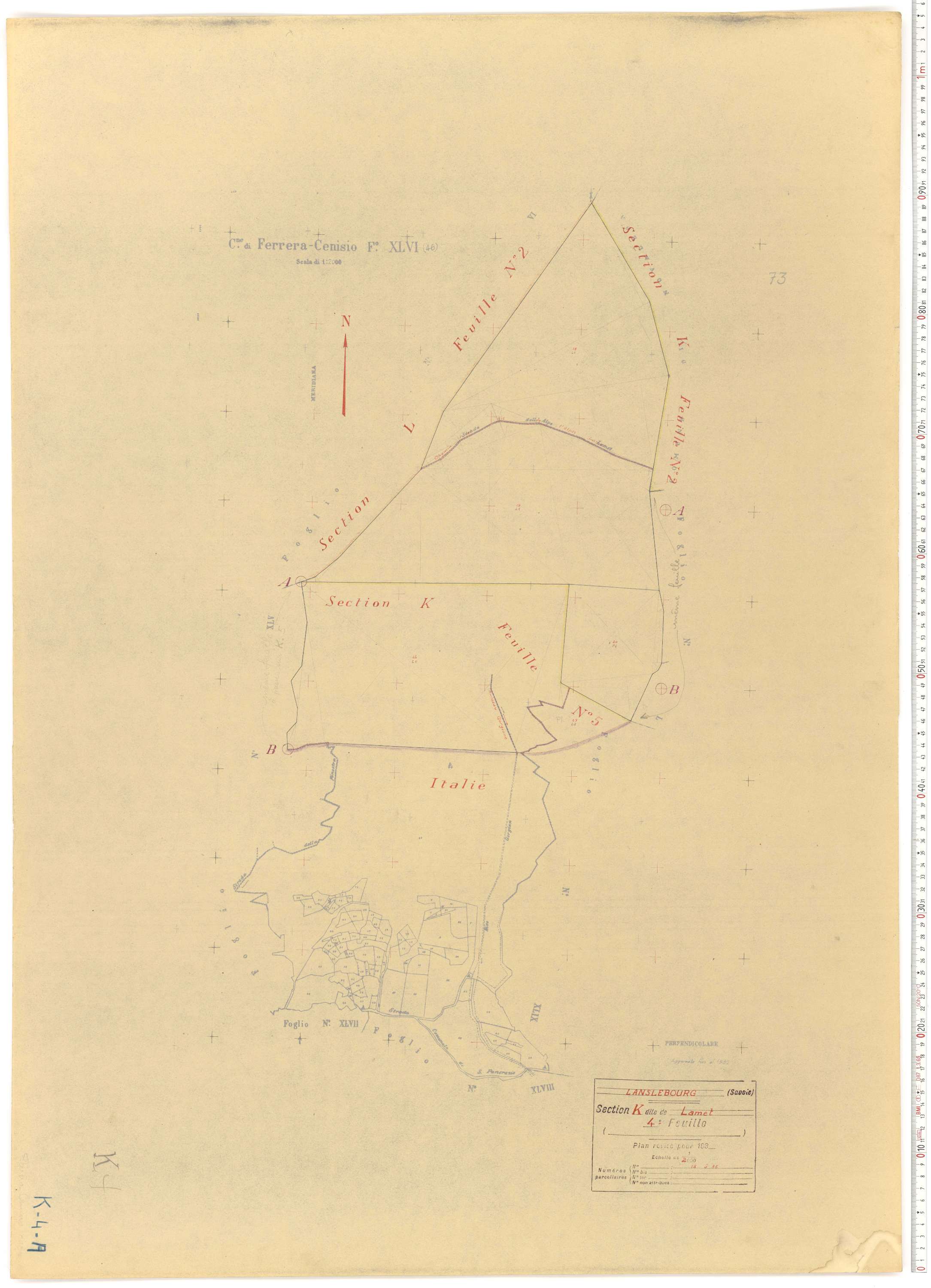 Lanslebourg-Mont-Cenis - Plans cadastraux du cadastre rénové.