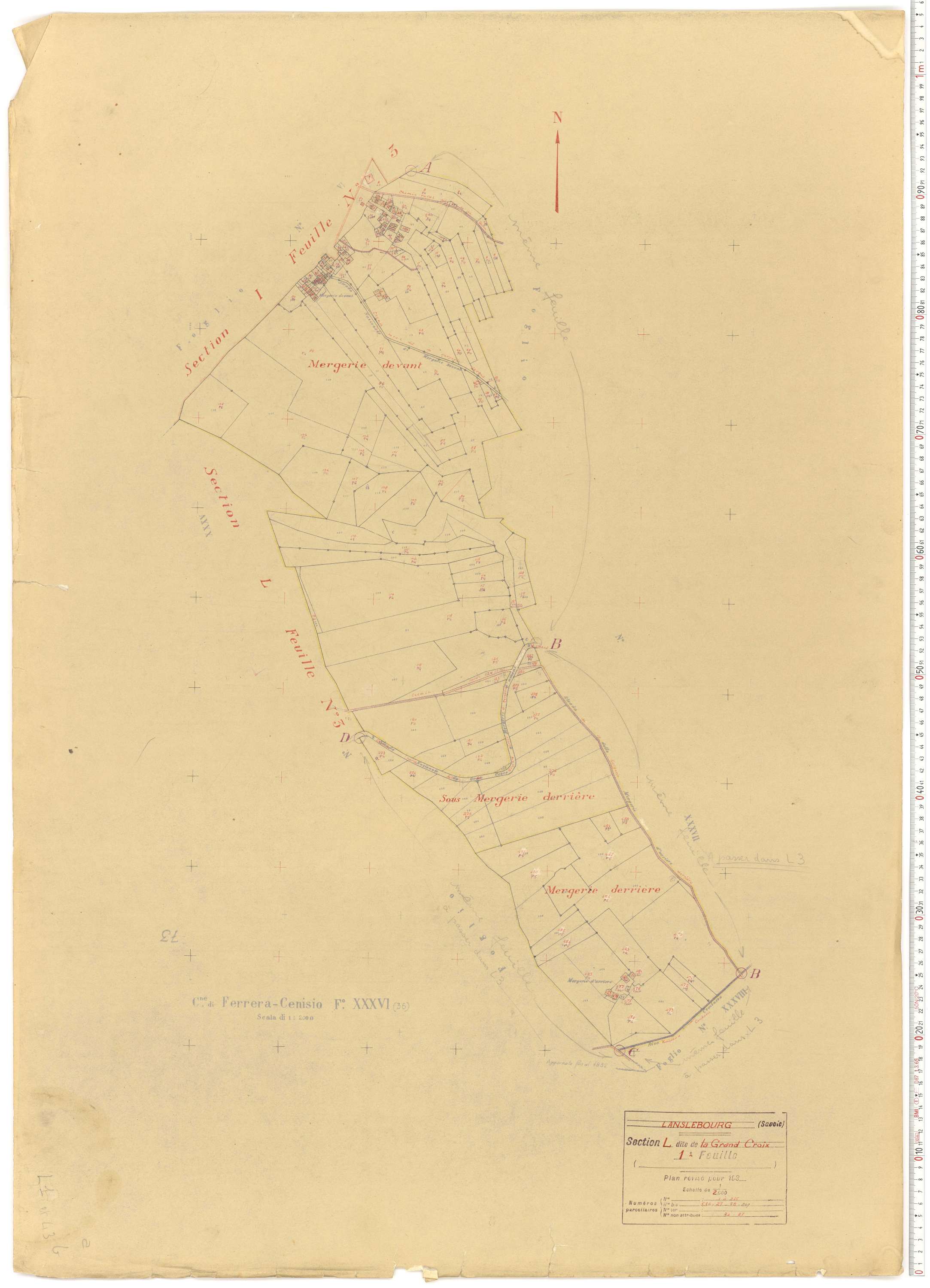Lanslebourg-Mont-Cenis - Plans cadastraux du cadastre rénové.