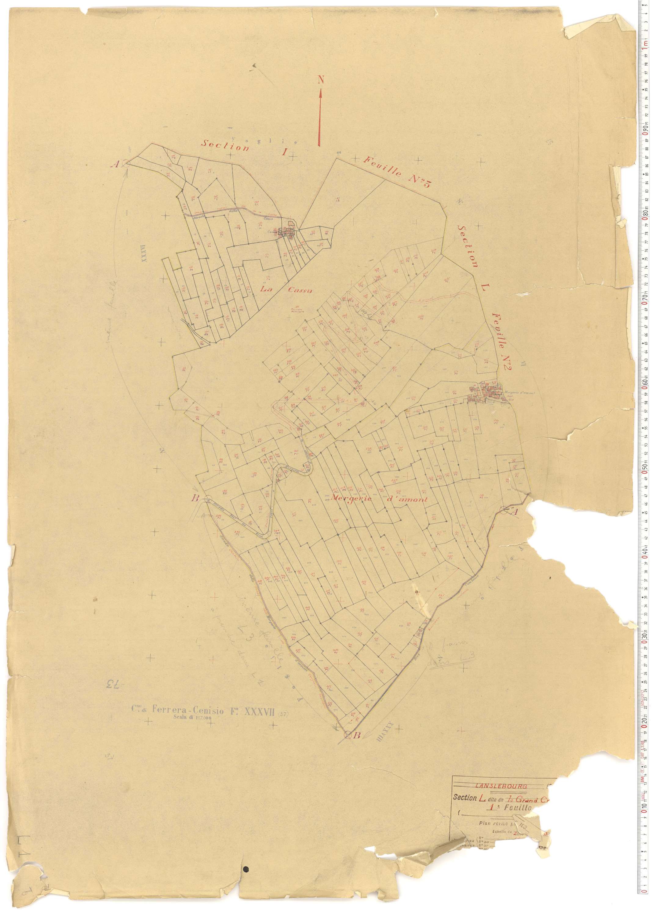 Lanslebourg-Mont-Cenis - Plans cadastraux du cadastre rénové.