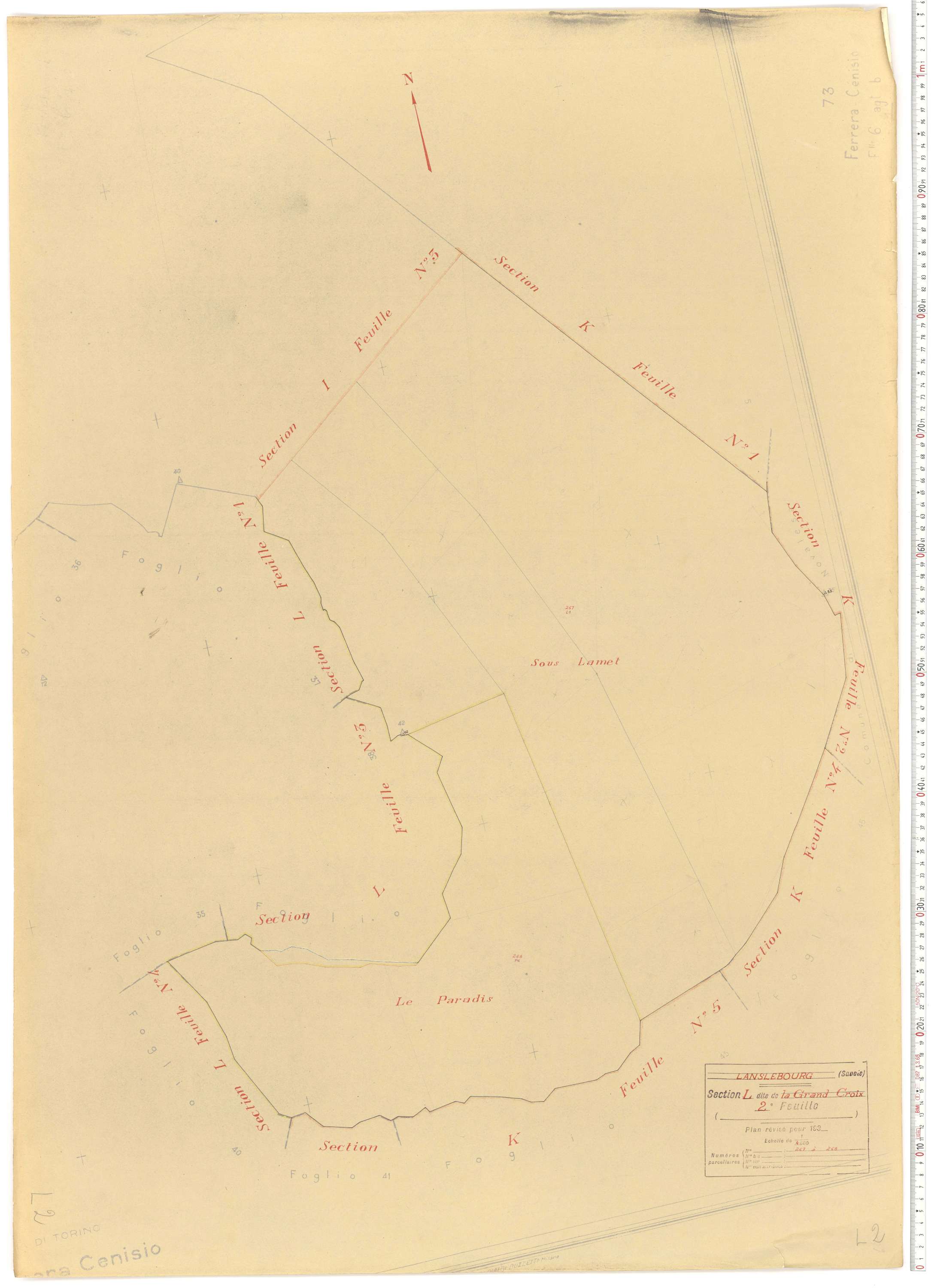 Lanslebourg-Mont-Cenis - Plans cadastraux du cadastre rénové.