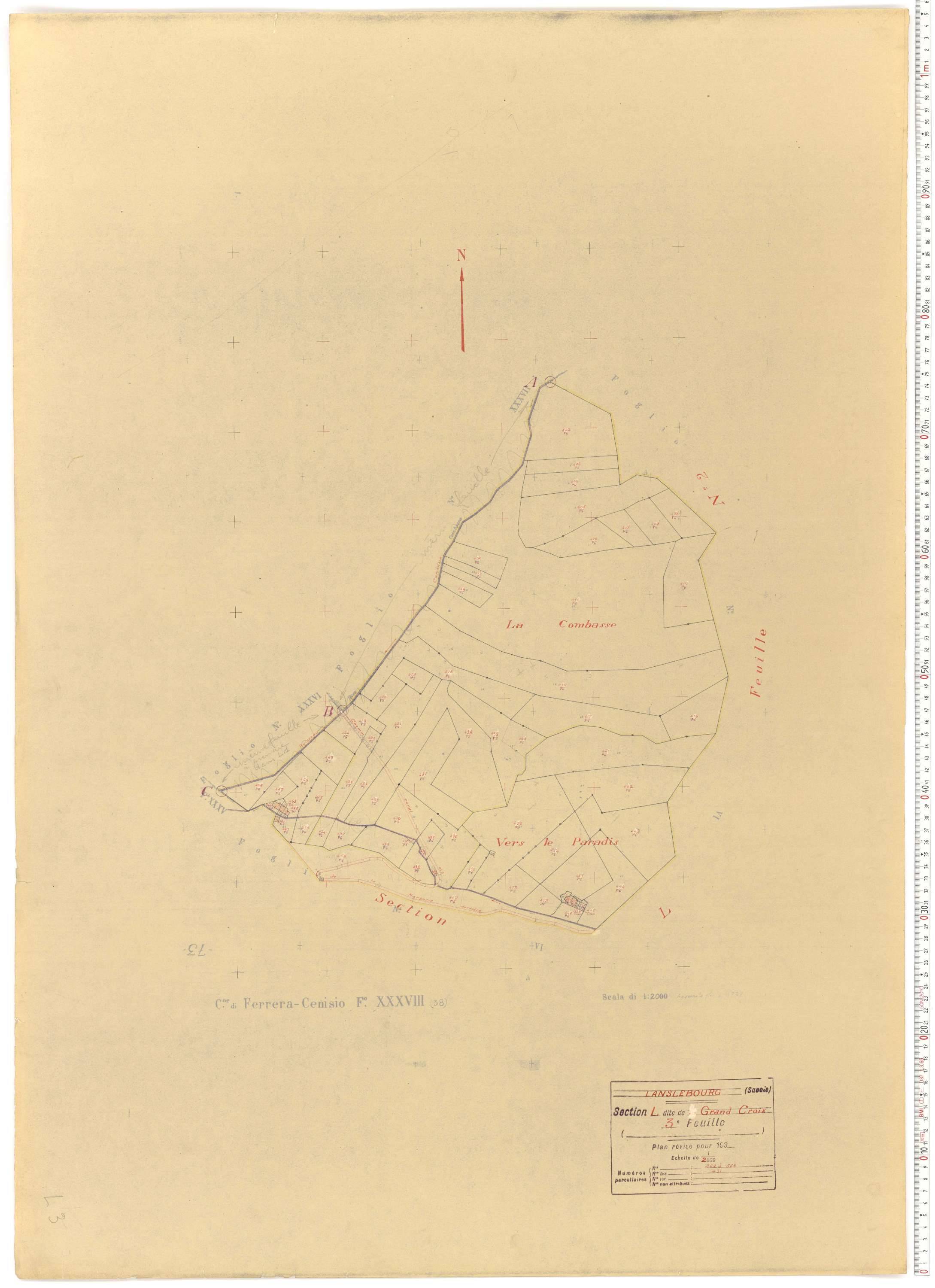 Lanslebourg-Mont-Cenis - Plans cadastraux du cadastre rénové.