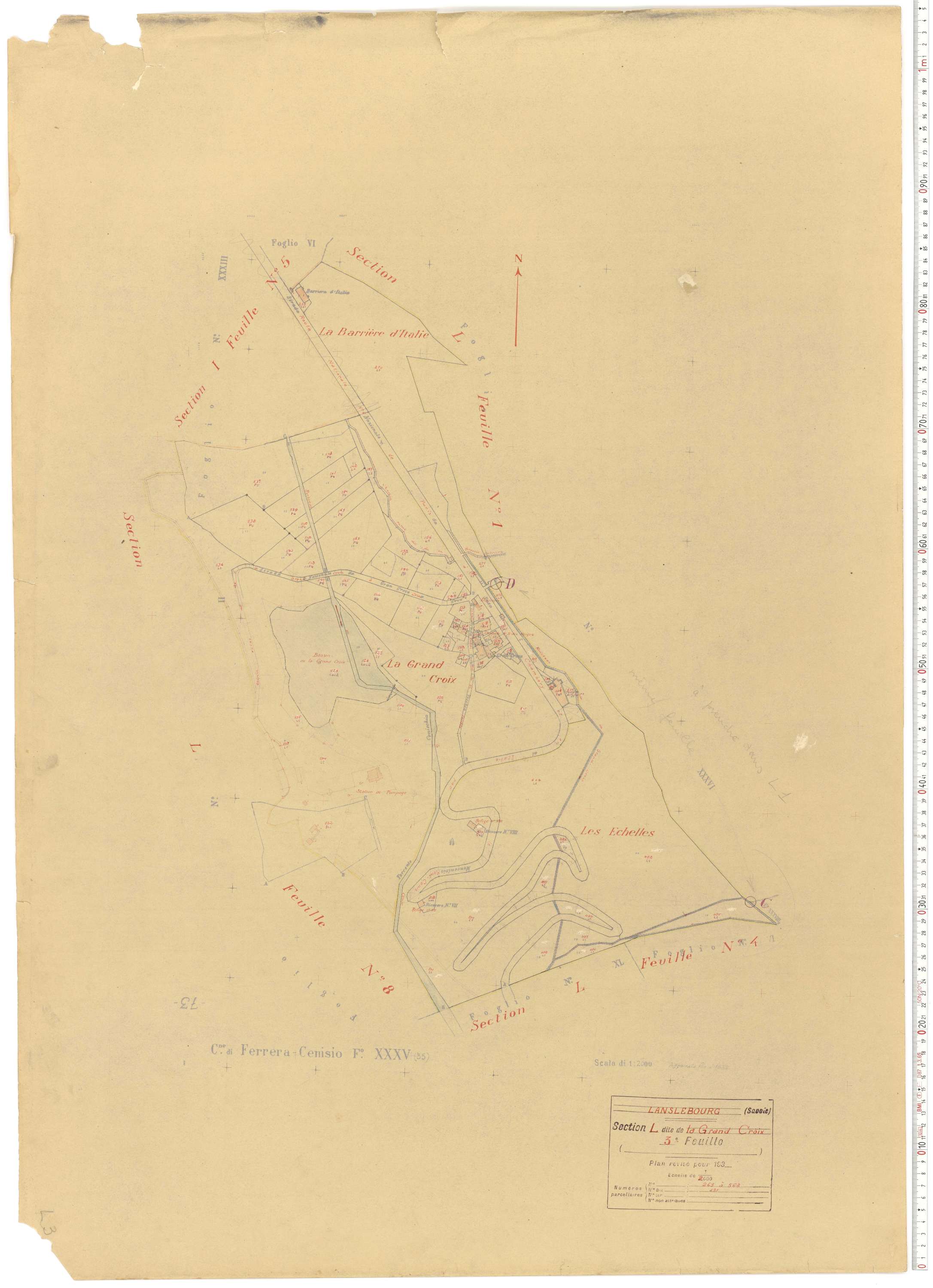 Lanslebourg-Mont-Cenis - Plans cadastraux du cadastre rénové.