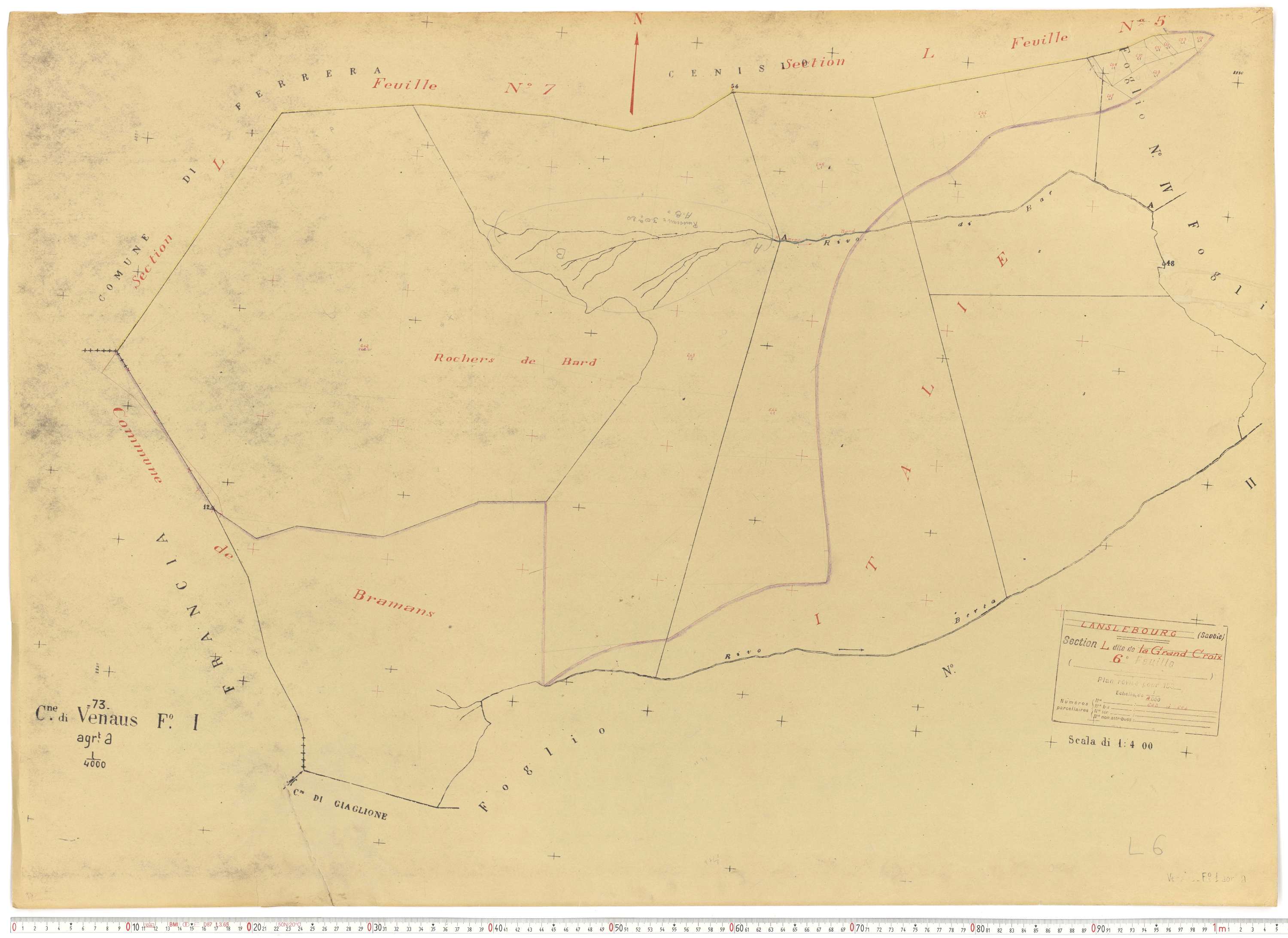 Lanslebourg-Mont-Cenis - Plans cadastraux du cadastre rénové.