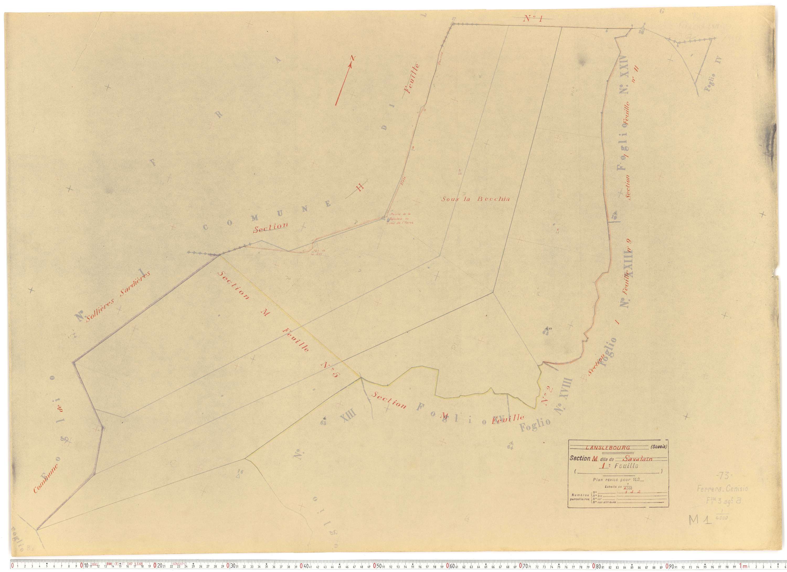 Lanslebourg-Mont-Cenis - Plans cadastraux du cadastre rénové.