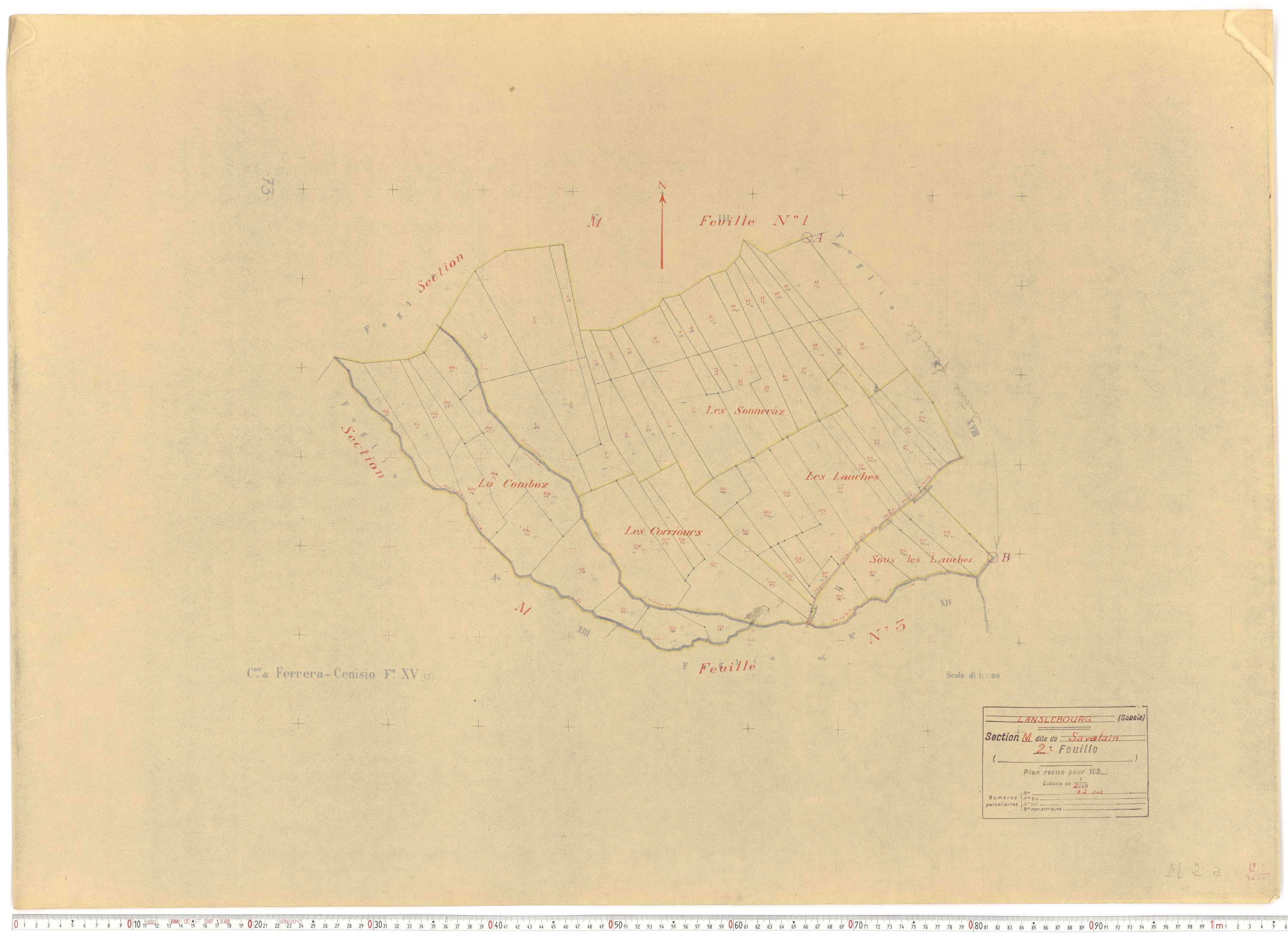 Lanslebourg-Mont-Cenis - Plans cadastraux du cadastre rénové.