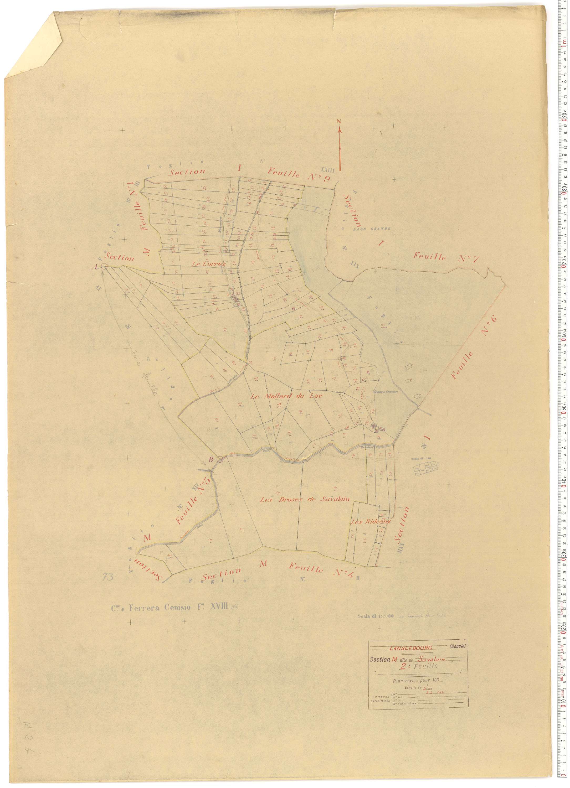 Lanslebourg-Mont-Cenis - Plans cadastraux du cadastre rénové.