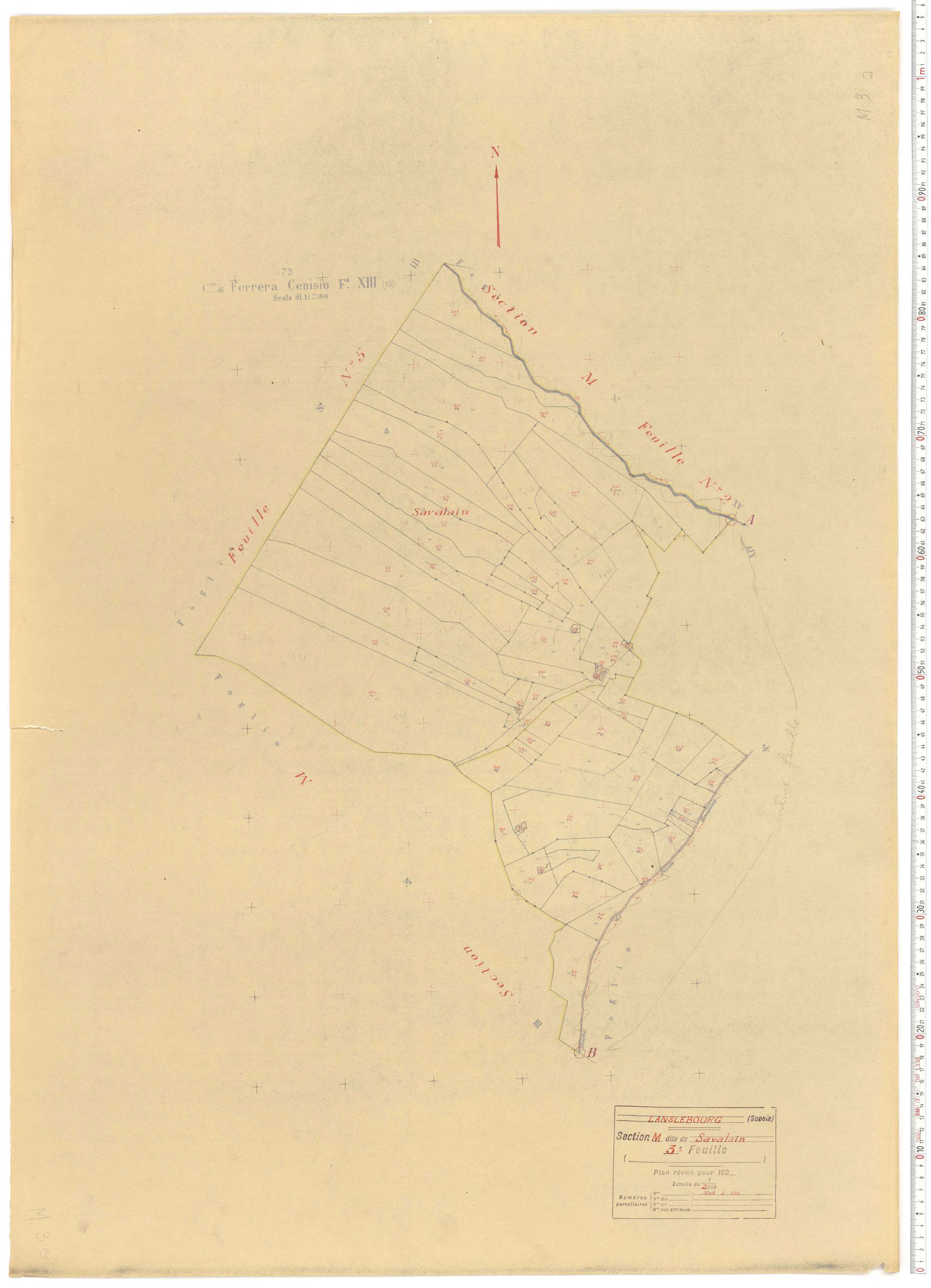 Lanslebourg-Mont-Cenis - Plans cadastraux du cadastre rénové.