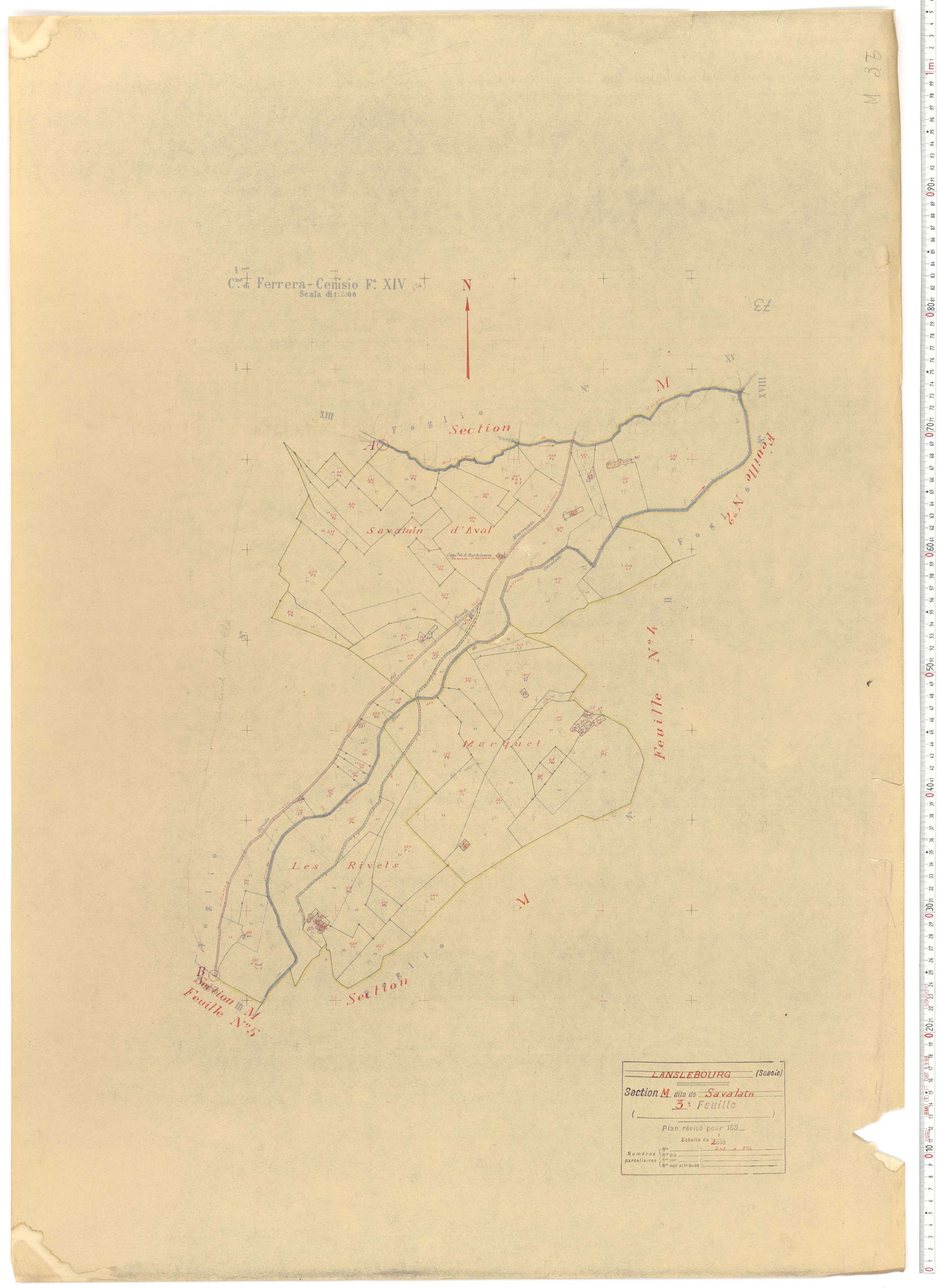 Lanslebourg-Mont-Cenis - Plans cadastraux du cadastre rénové.