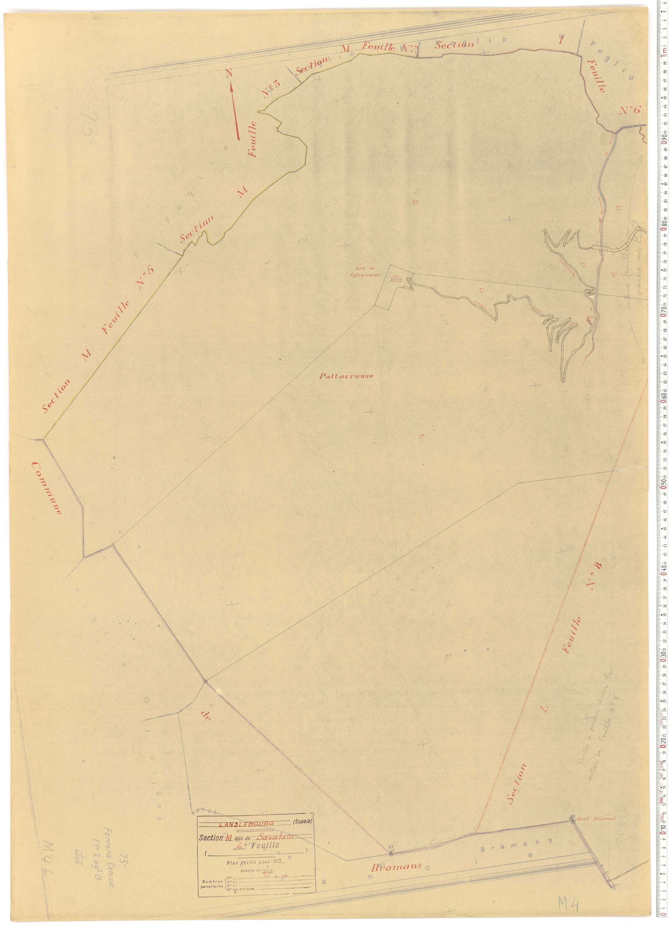 Lanslebourg-Mont-Cenis - Plans cadastraux du cadastre rénové.