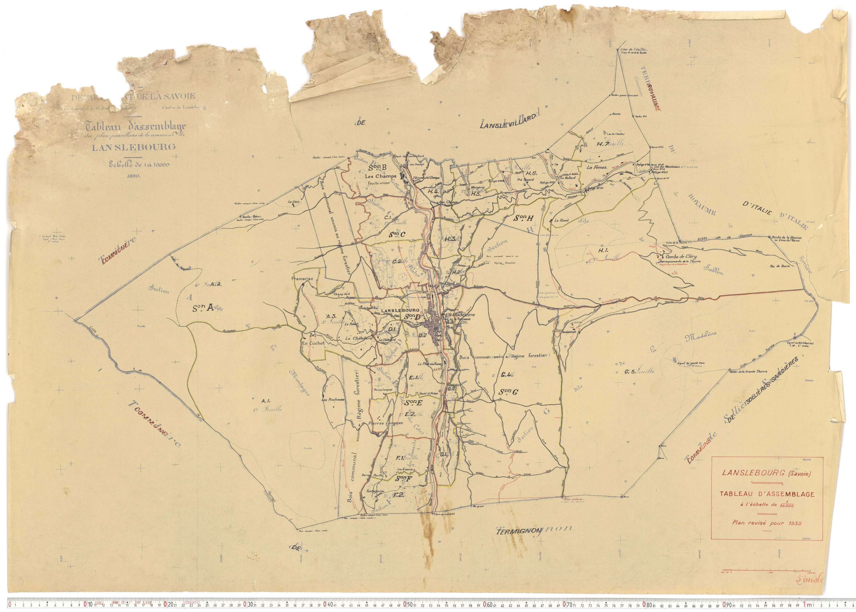 Lanslebourg-Mont-Cenis - Plans cadastraux du cadastre rénové.