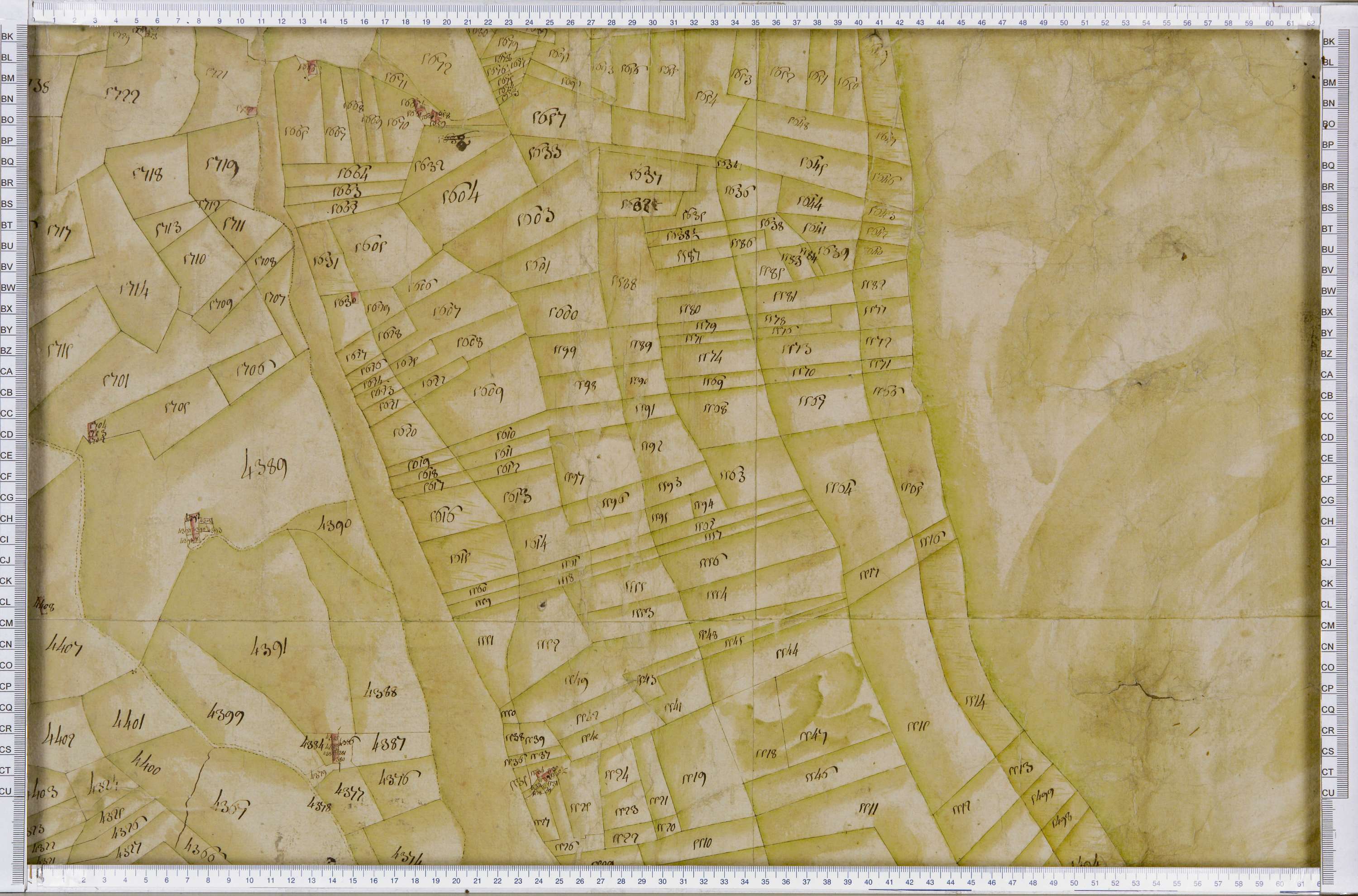 Lanslebourg-Mont-Cenis - Copie de la mappe originale (plan cadastral) de la commune de Lanslebourg. Signée Cocelli, directeur du bureau de la péréquation.