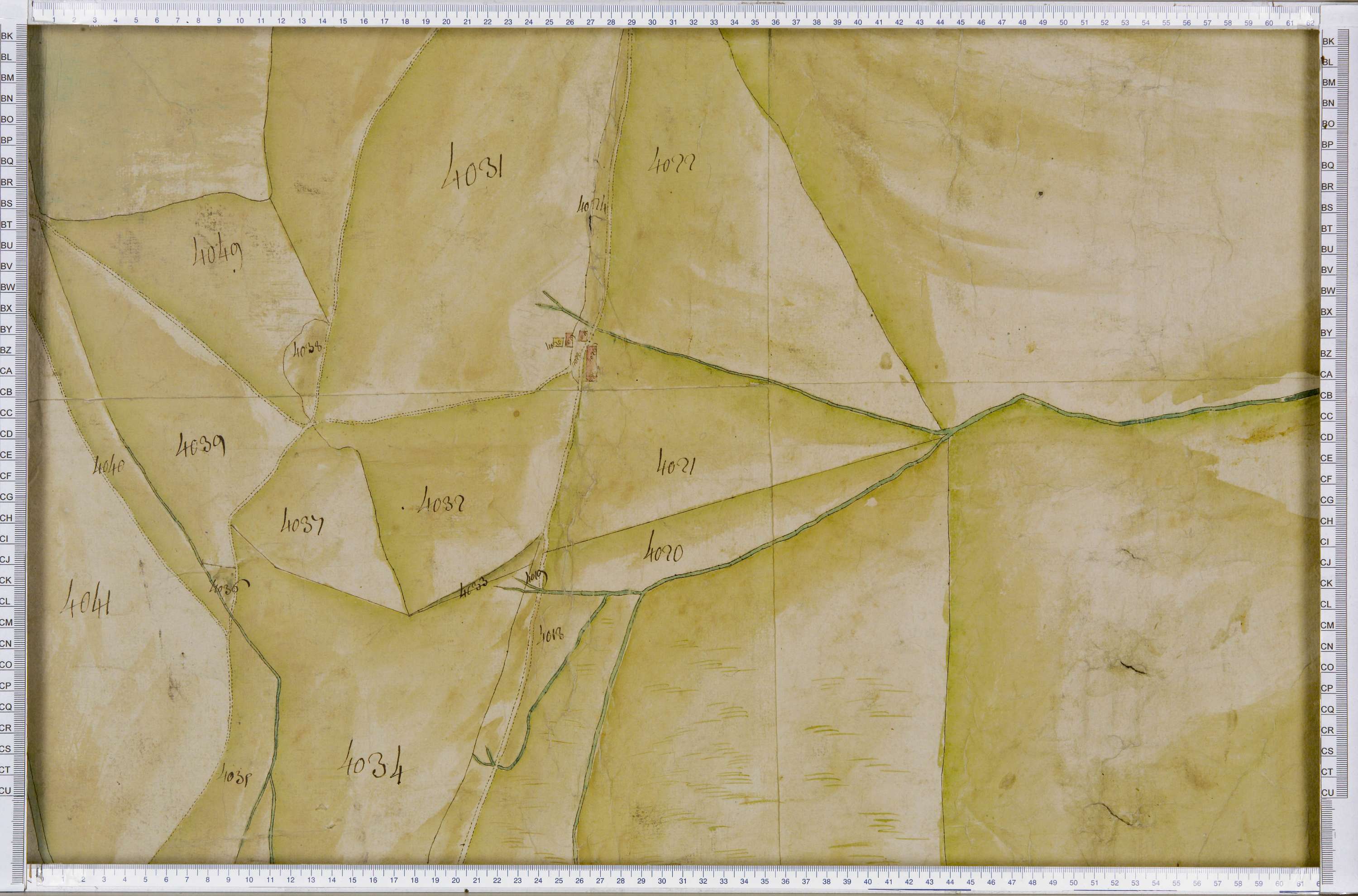 Lanslebourg-Mont-Cenis - Copie de la mappe originale (plan cadastral) de la commune de Lanslebourg. Signée Cocelli, directeur du bureau de la péréquation.