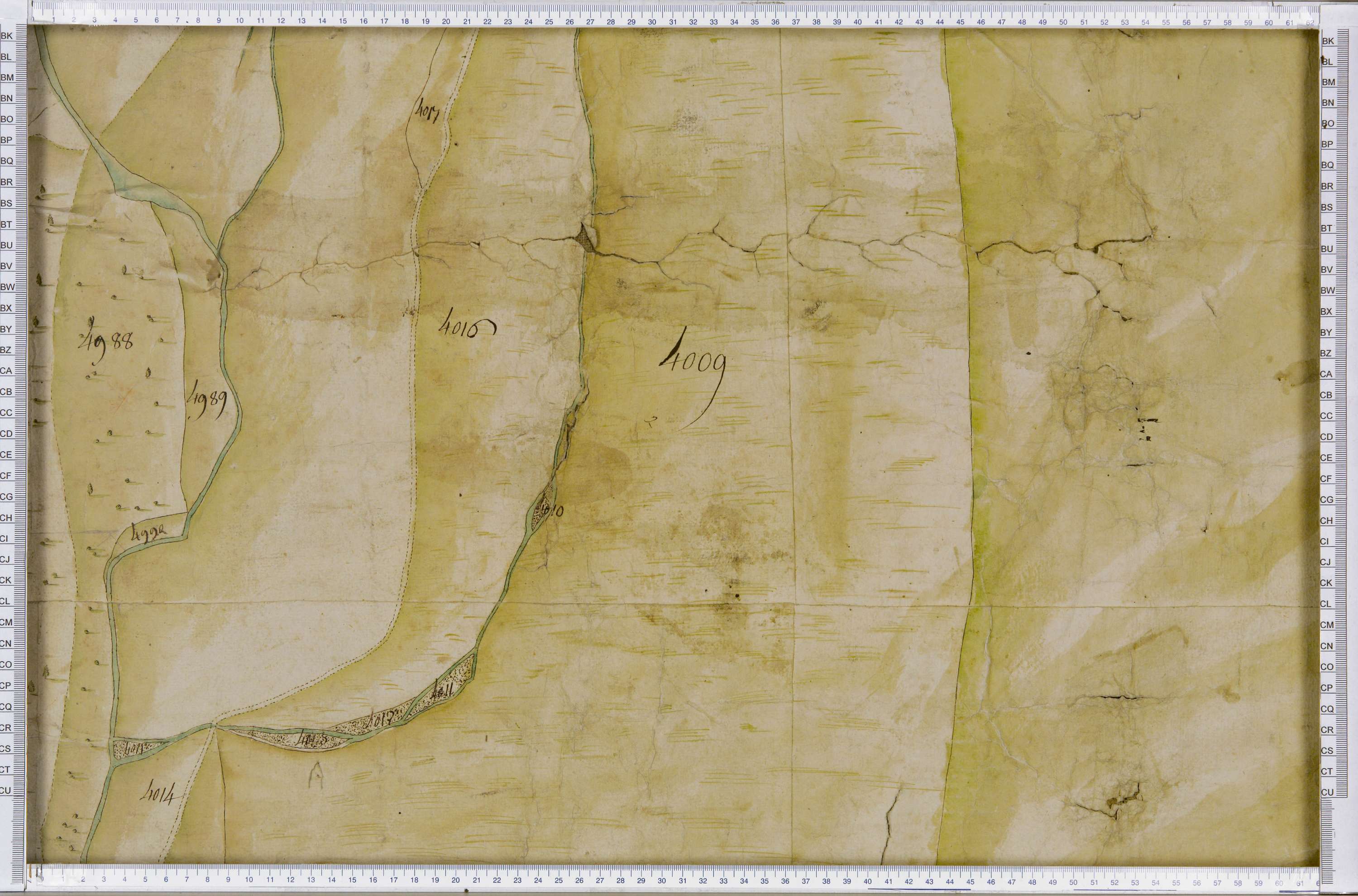 Lanslebourg-Mont-Cenis - Copie de la mappe originale (plan cadastral) de la commune de Lanslebourg. Signée Cocelli, directeur du bureau de la péréquation.