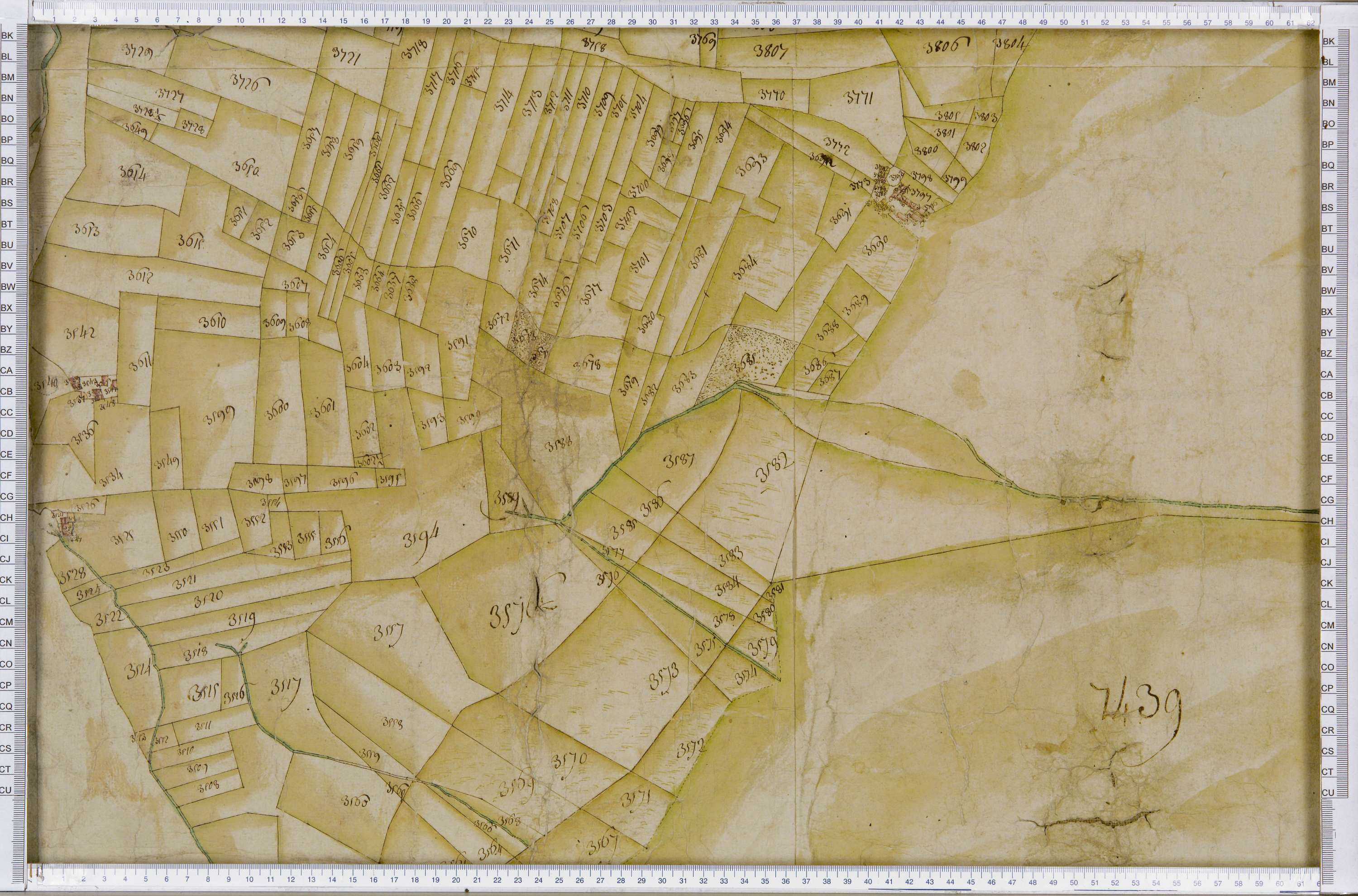Lanslebourg-Mont-Cenis - Copie de la mappe originale (plan cadastral) de la commune de Lanslebourg. Signée Cocelli, directeur du bureau de la péréquation.