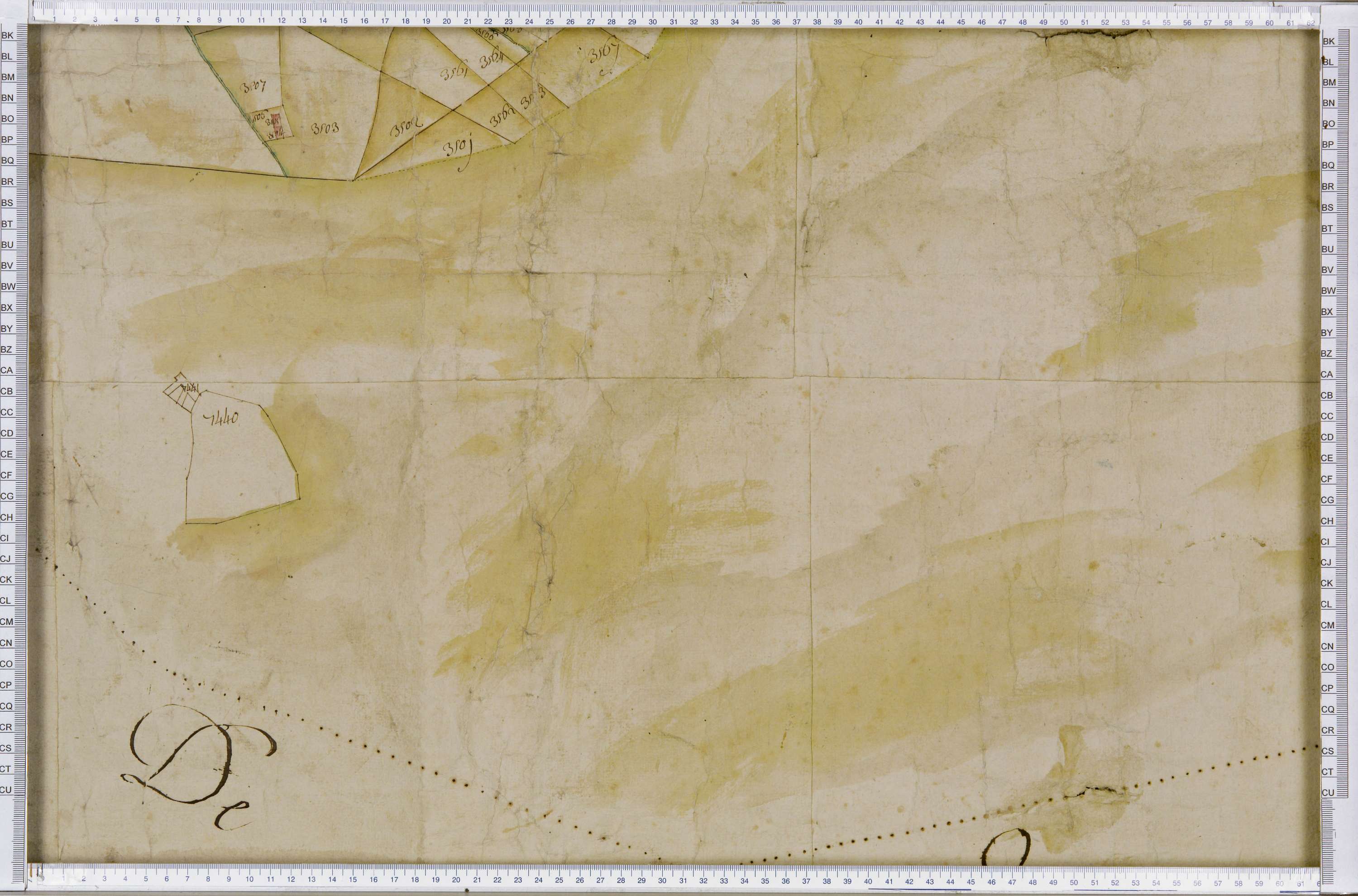 Lanslebourg-Mont-Cenis - Copie de la mappe originale (plan cadastral) de la commune de Lanslebourg. Signée Cocelli, directeur du bureau de la péréquation.