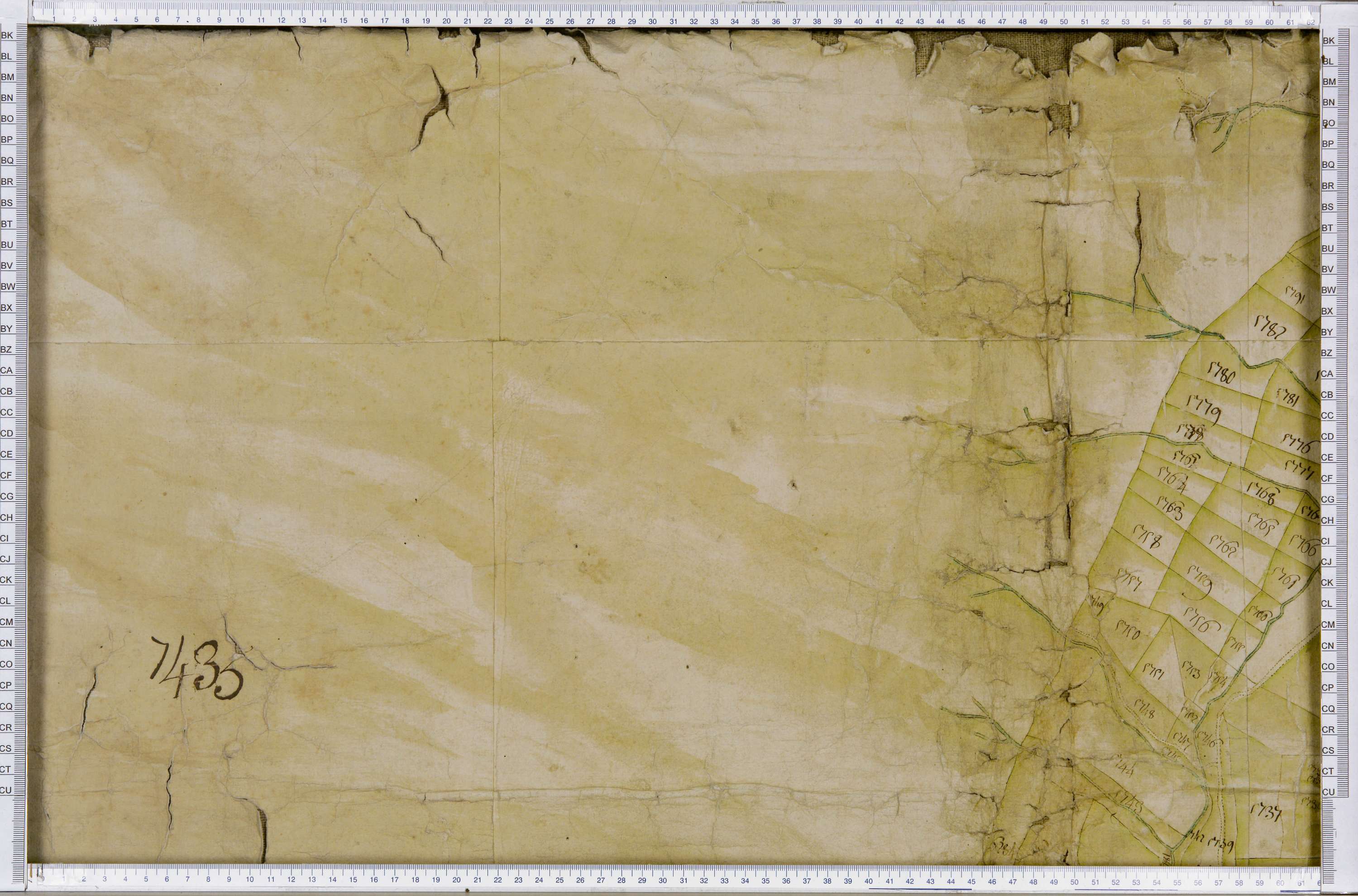 Lanslebourg-Mont-Cenis - Copie de la mappe originale (plan cadastral) de la commune de Lanslebourg. Signée Cocelli, directeur du bureau de la péréquation.