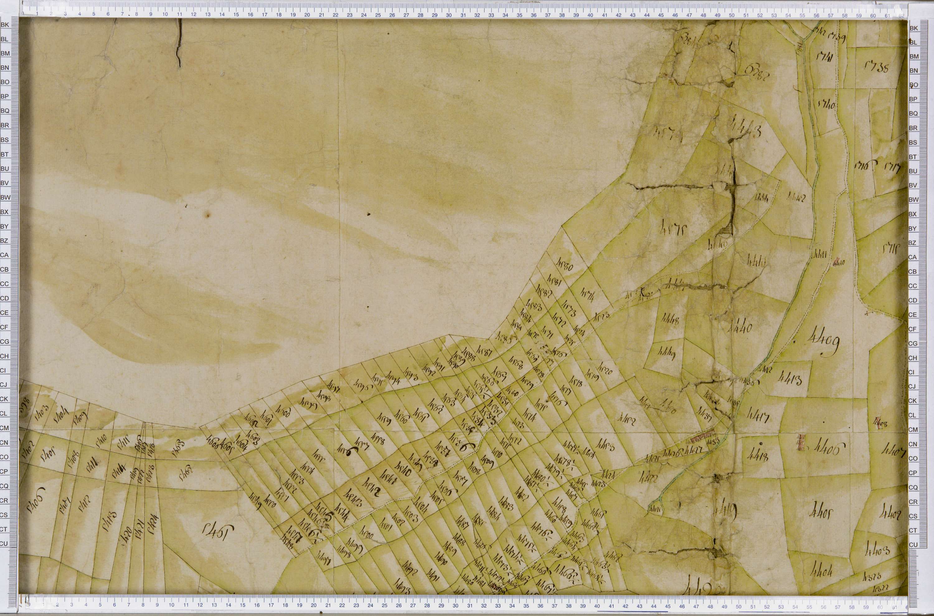 Lanslebourg-Mont-Cenis - Copie de la mappe originale (plan cadastral) de la commune de Lanslebourg. Signée Cocelli, directeur du bureau de la péréquation.