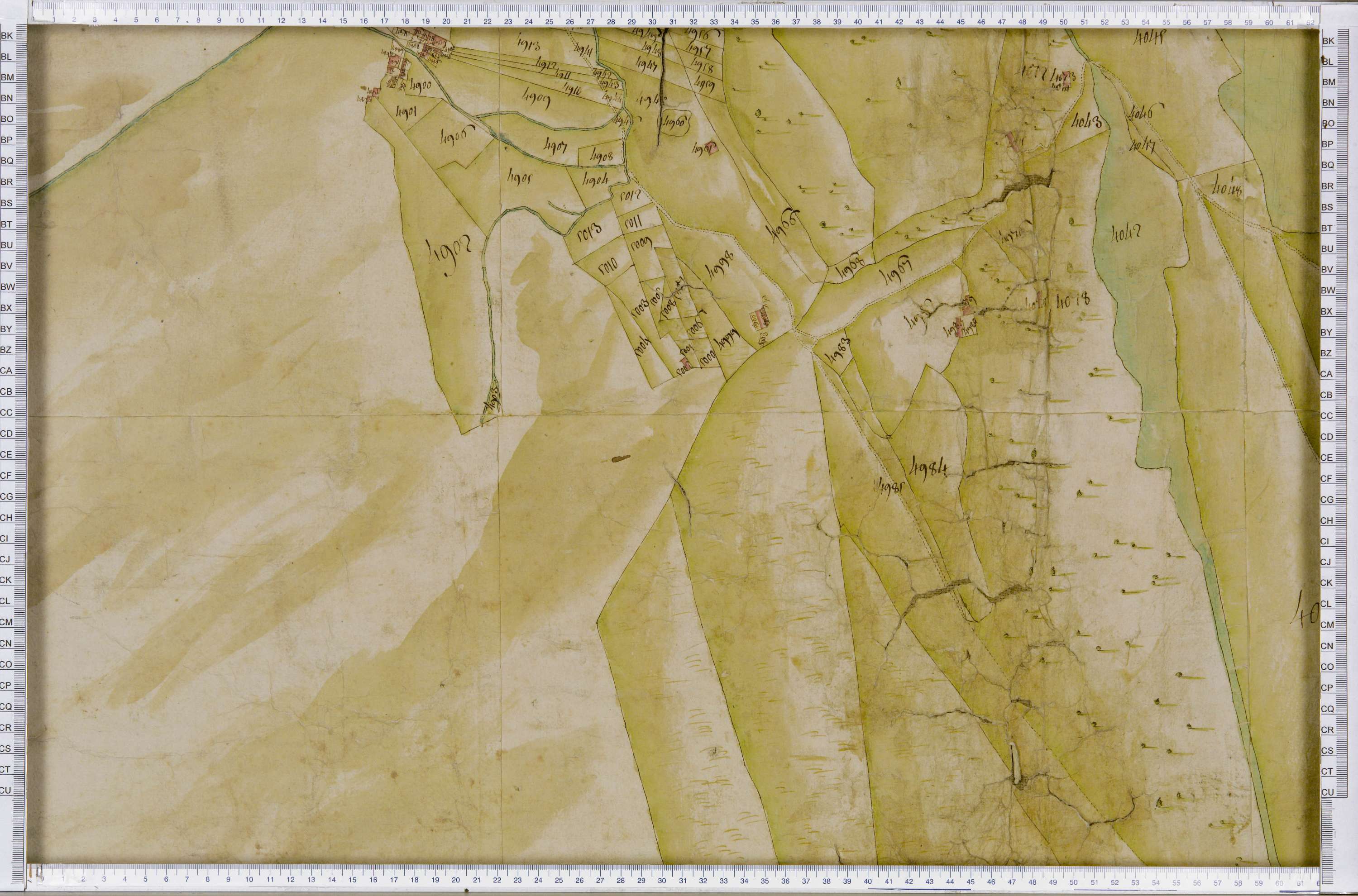 Lanslebourg-Mont-Cenis - Copie de la mappe originale (plan cadastral) de la commune de Lanslebourg. Signée Cocelli, directeur du bureau de la péréquation.