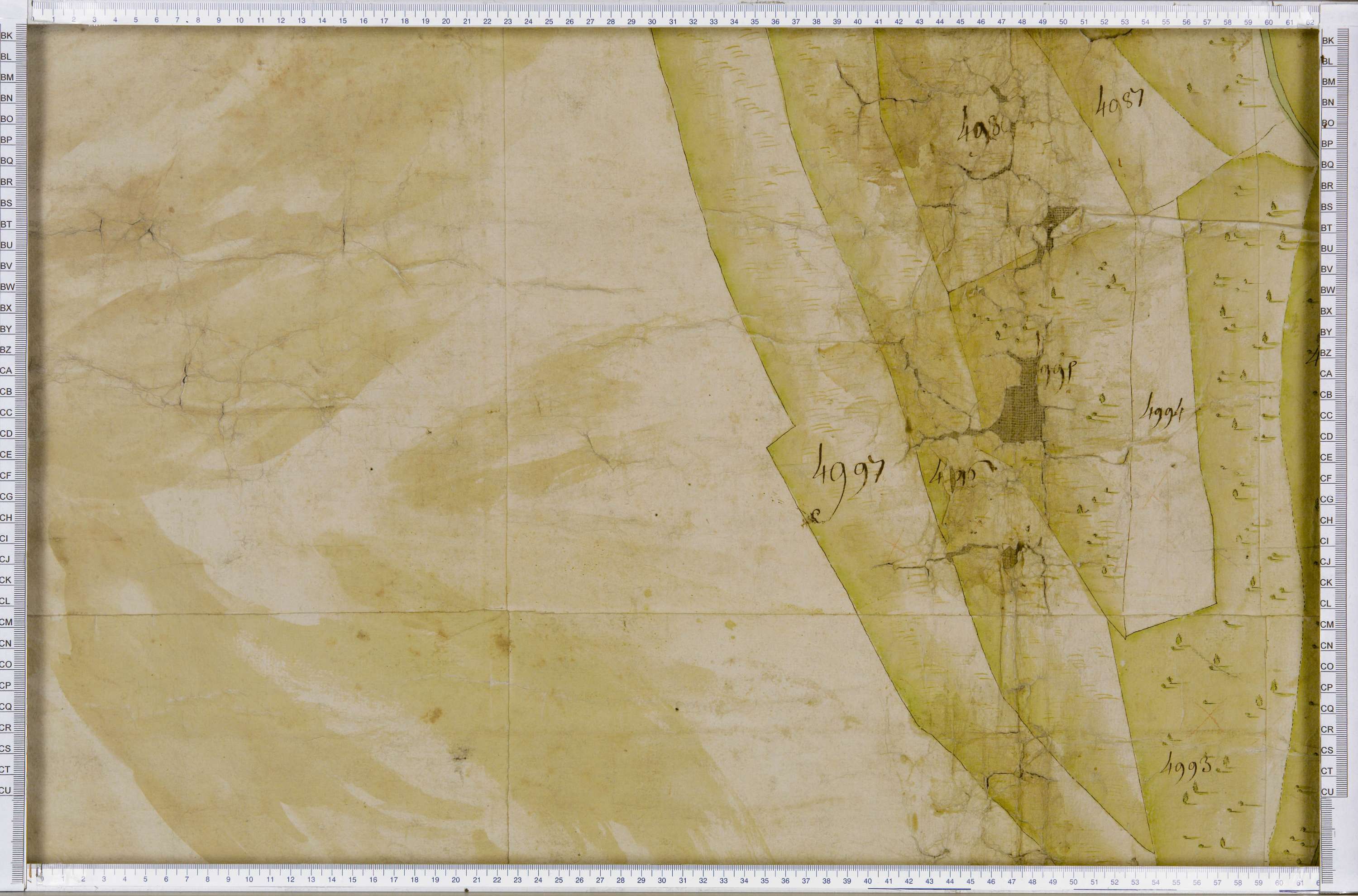 Lanslebourg-Mont-Cenis - Copie de la mappe originale (plan cadastral) de la commune de Lanslebourg. Signée Cocelli, directeur du bureau de la péréquation.