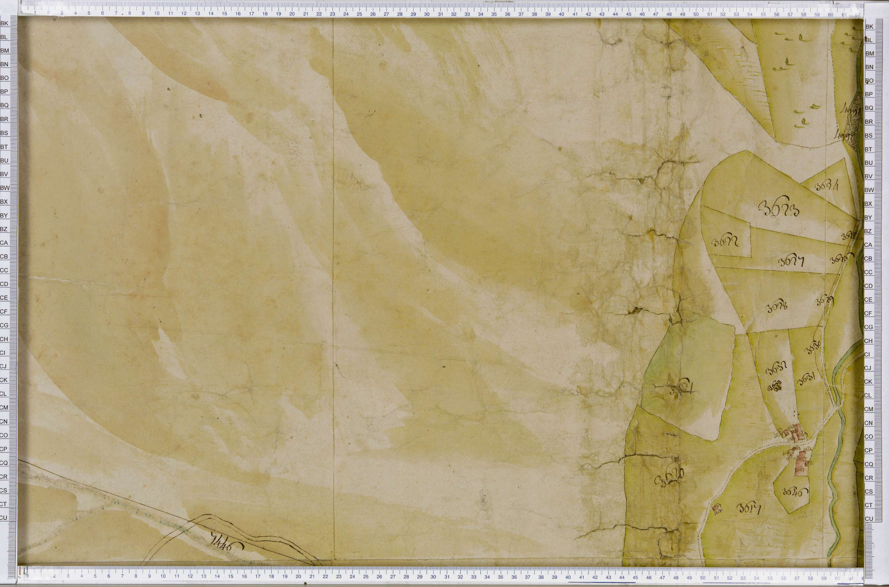 Lanslebourg-Mont-Cenis - Copie de la mappe originale (plan cadastral) de la commune de Lanslebourg. Signée Cocelli, directeur du bureau de la péréquation.