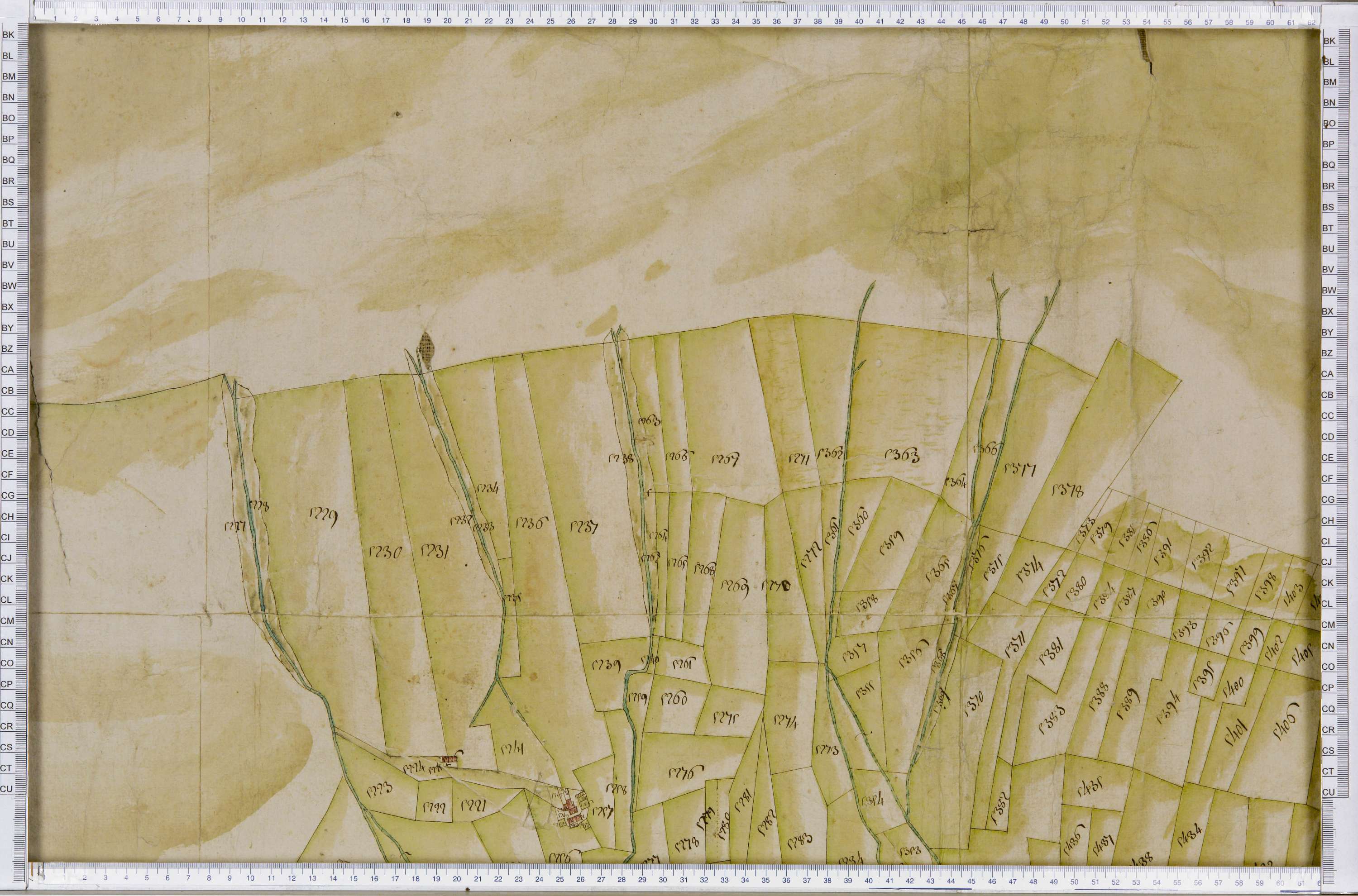 Lanslebourg-Mont-Cenis - Copie de la mappe originale (plan cadastral) de la commune de Lanslebourg. Signée Cocelli, directeur du bureau de la péréquation.