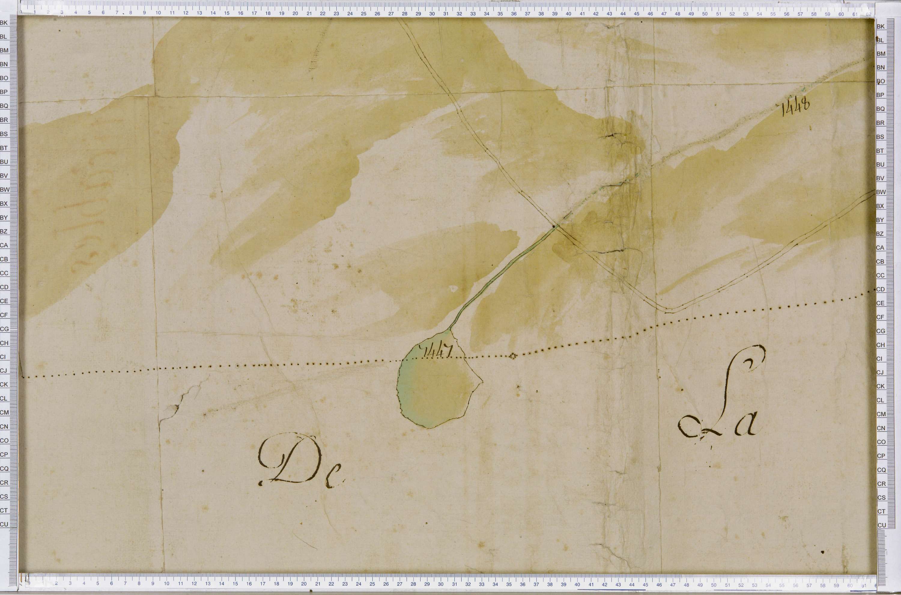 Lanslebourg-Mont-Cenis - Copie de la mappe originale (plan cadastral) de la commune de Lanslebourg. Signée Cocelli, directeur du bureau de la péréquation.