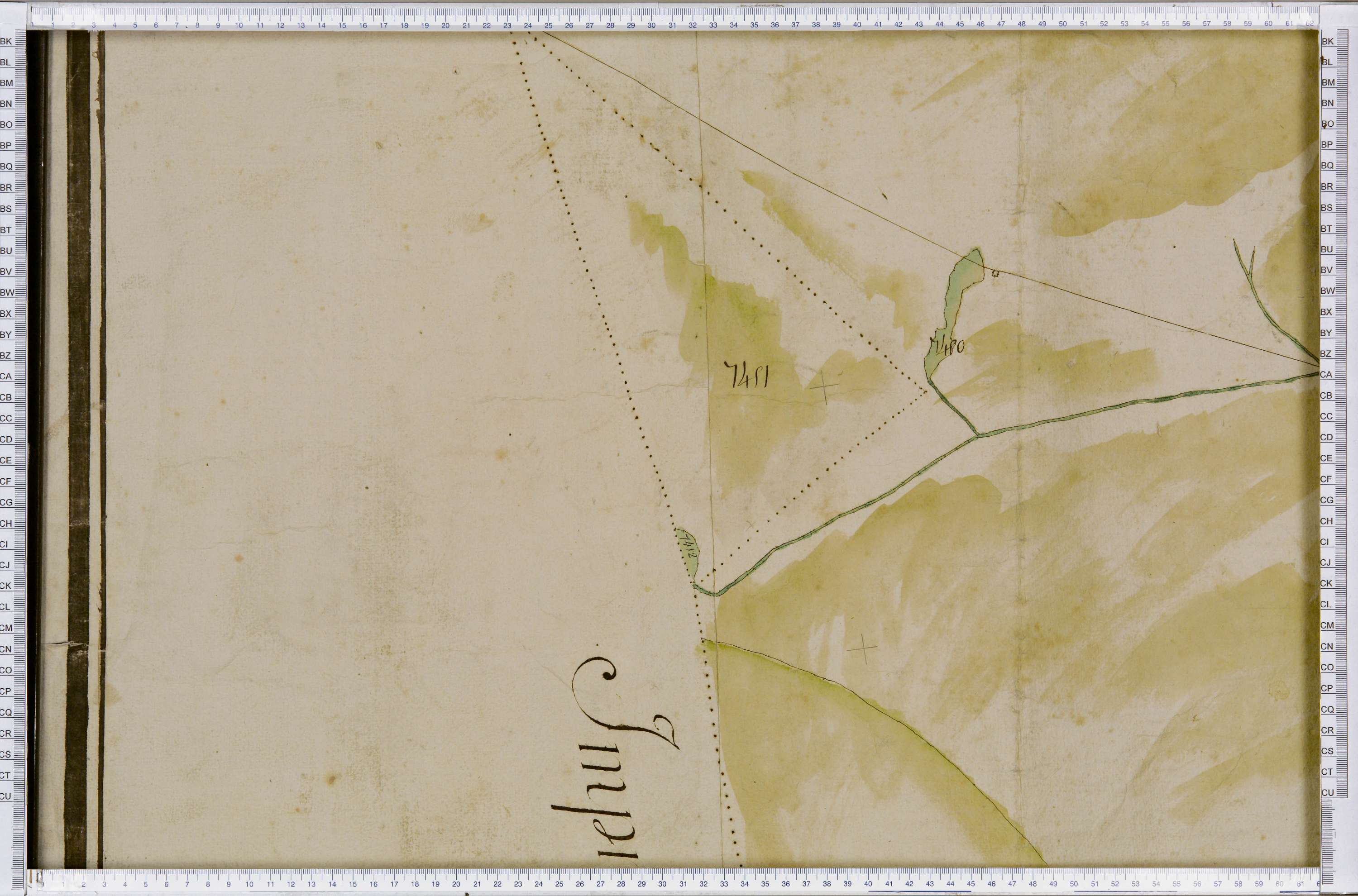 Lanslebourg-Mont-Cenis - Copie de la mappe originale (plan cadastral) de la commune de Lanslebourg. Signée Cocelli, directeur du bureau de la péréquation.