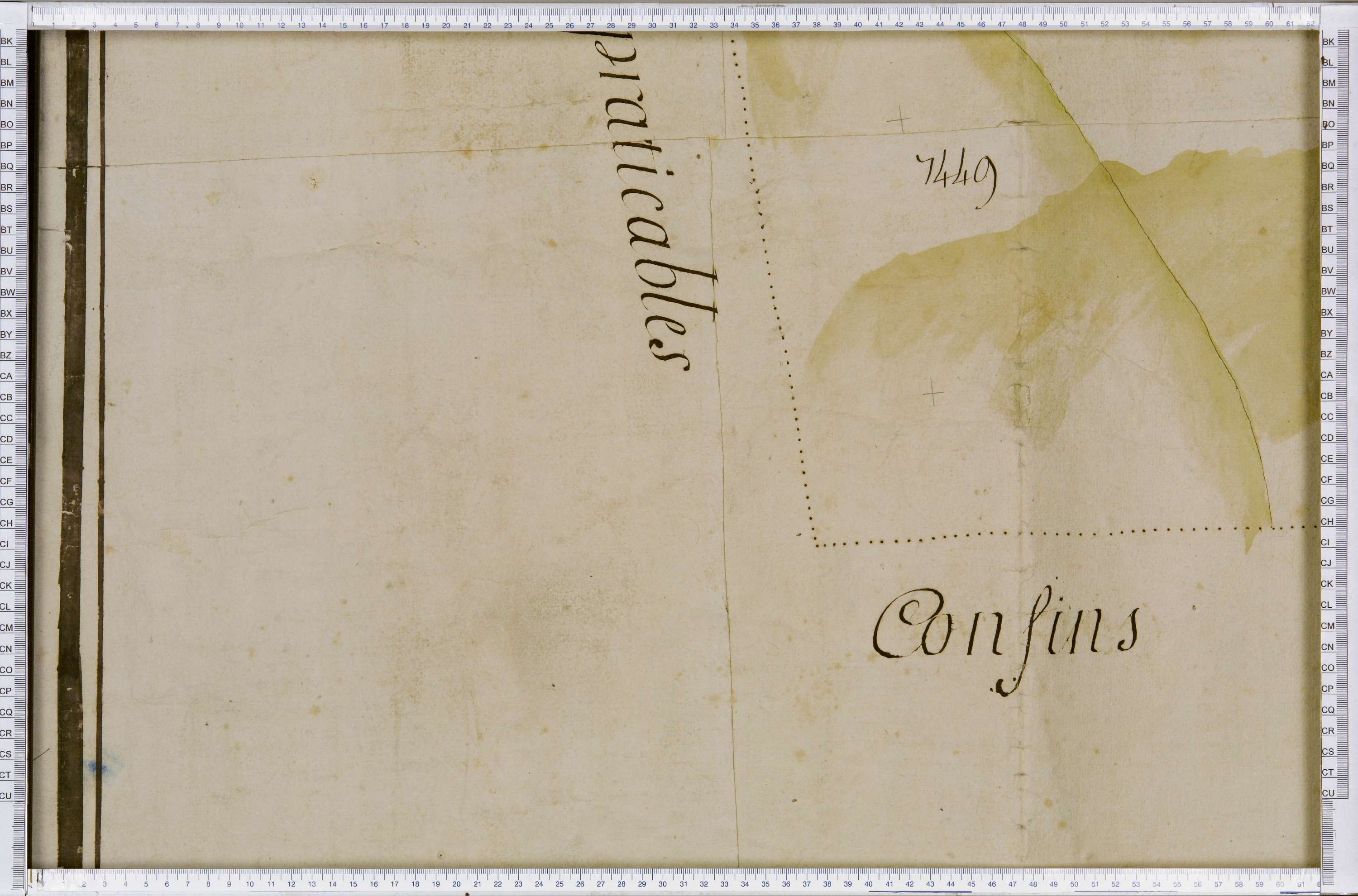 Lanslebourg-Mont-Cenis - Copie de la mappe originale (plan cadastral) de la commune de Lanslebourg. Signée Cocelli, directeur du bureau de la péréquation.