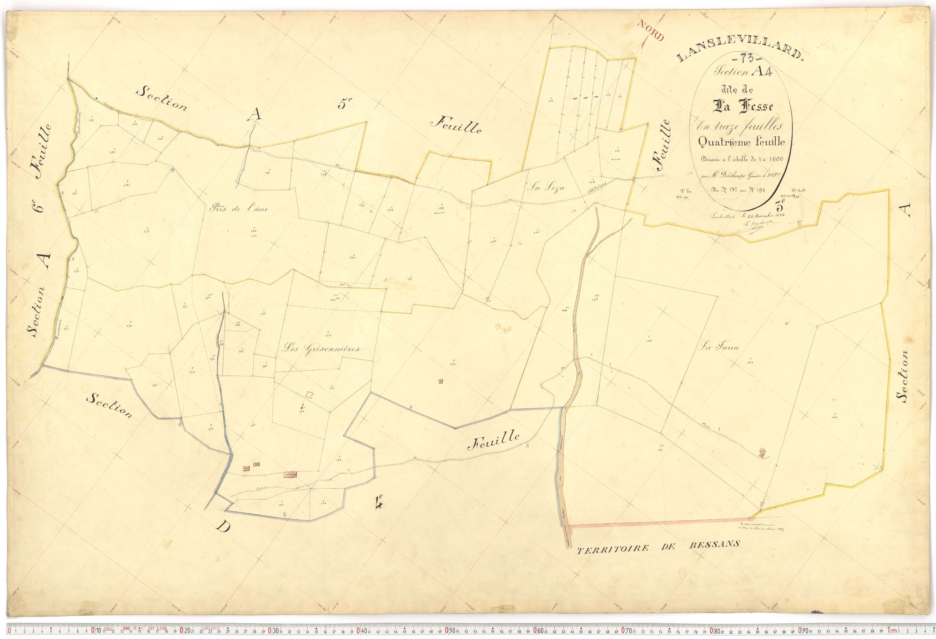 Lanslevillard - Plans cadastraux du premier cadastre français.