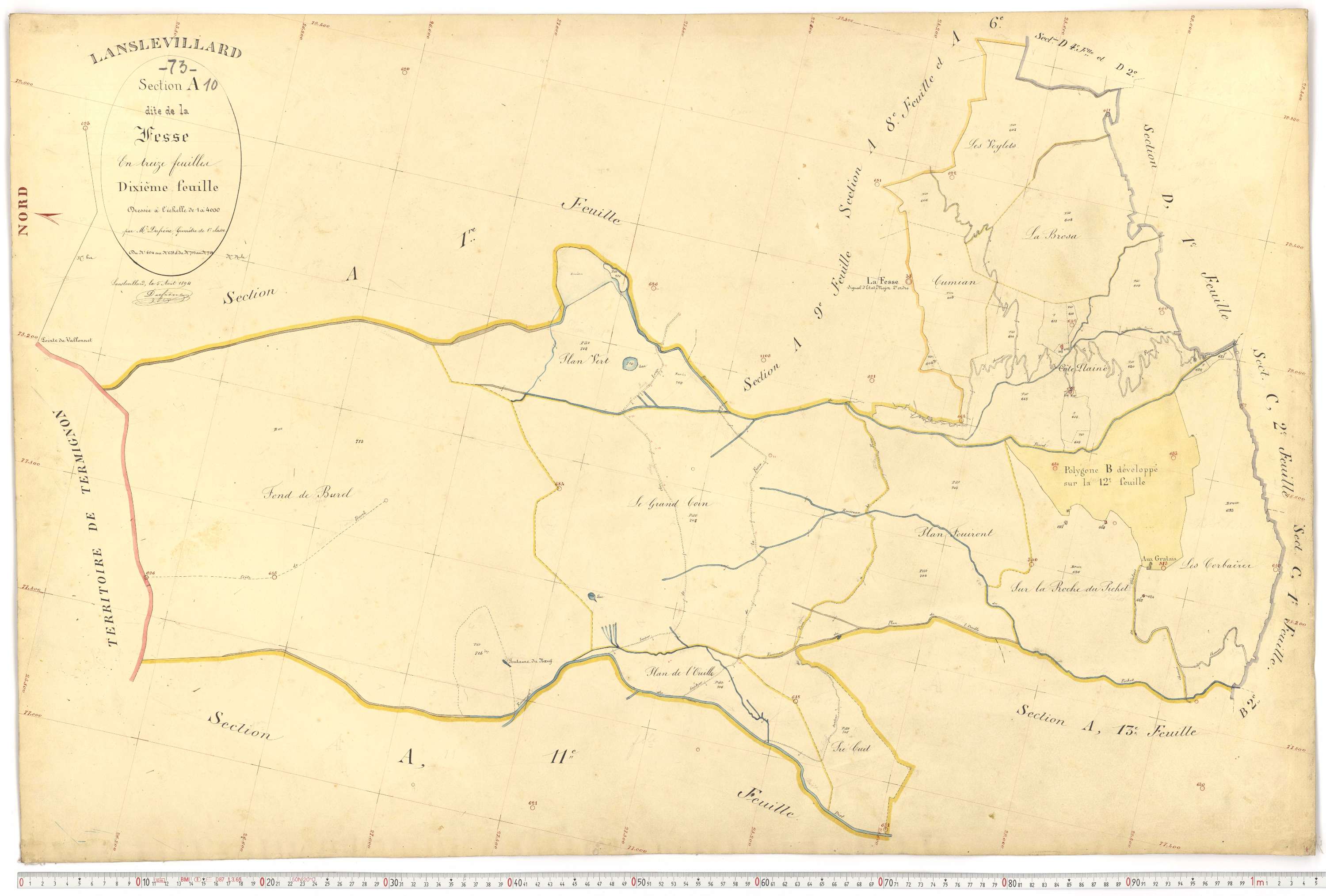 Lanslevillard - Plans cadastraux du premier cadastre français.