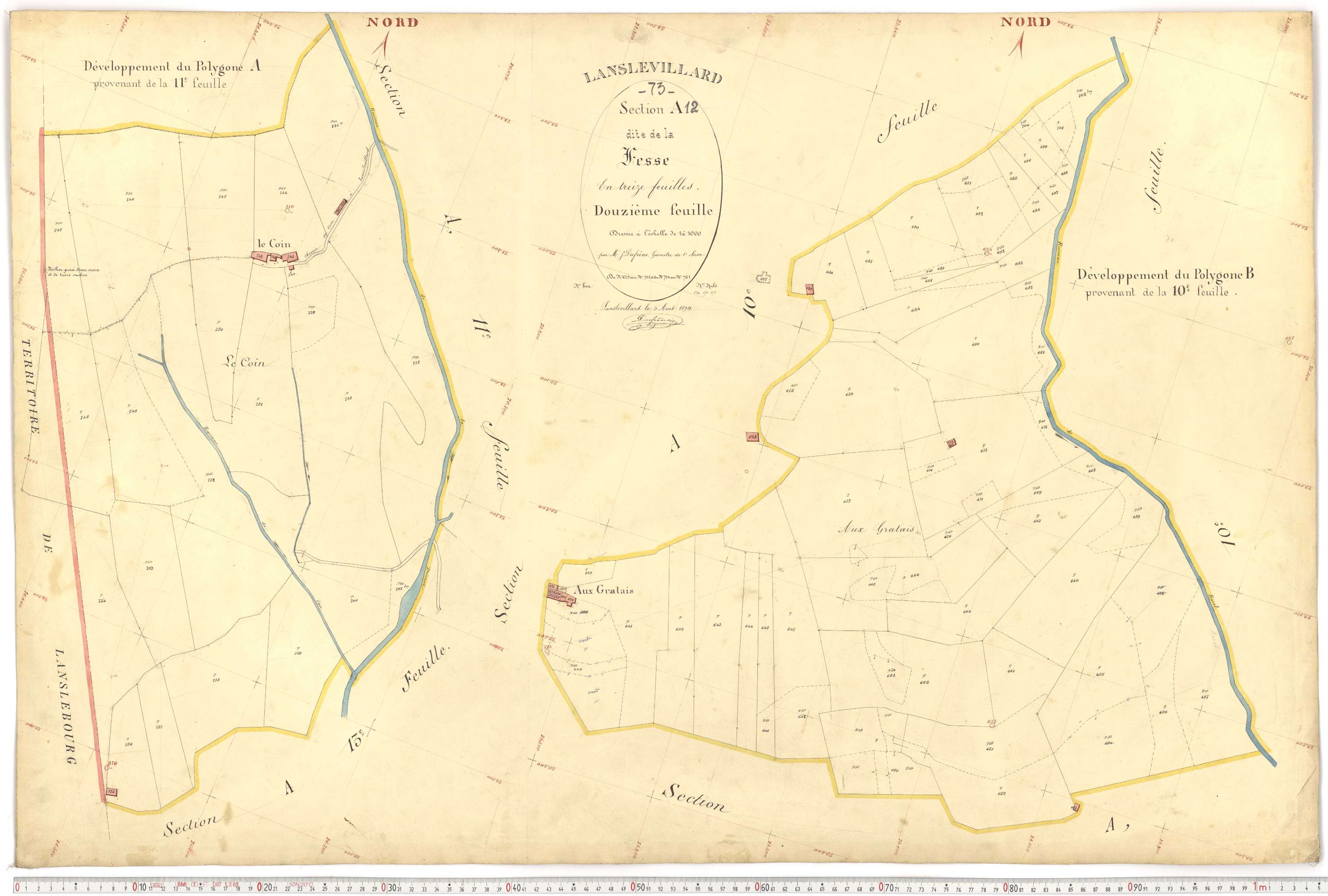 Lanslevillard - Plans cadastraux du premier cadastre français.