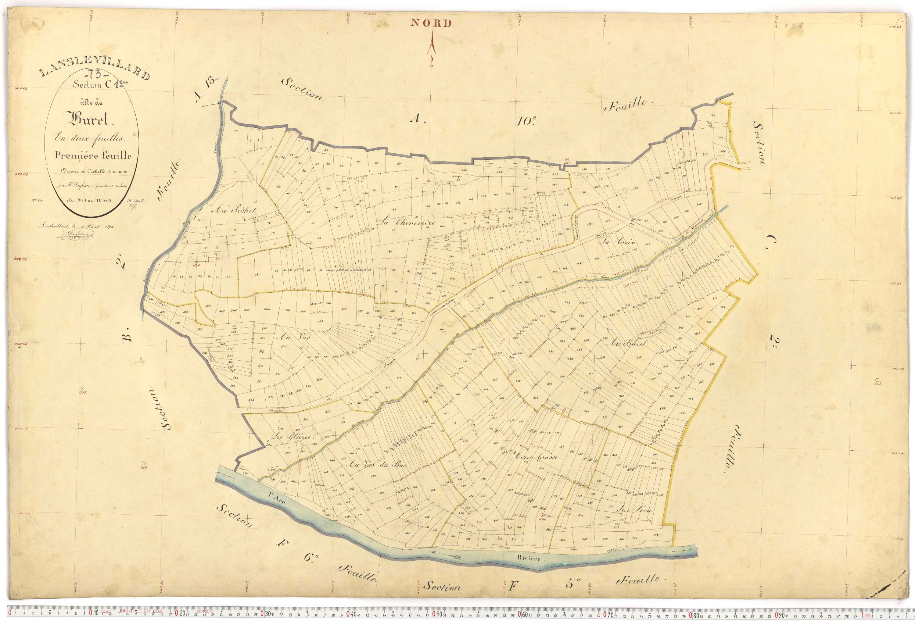 Lanslevillard - Plans cadastraux du premier cadastre français.