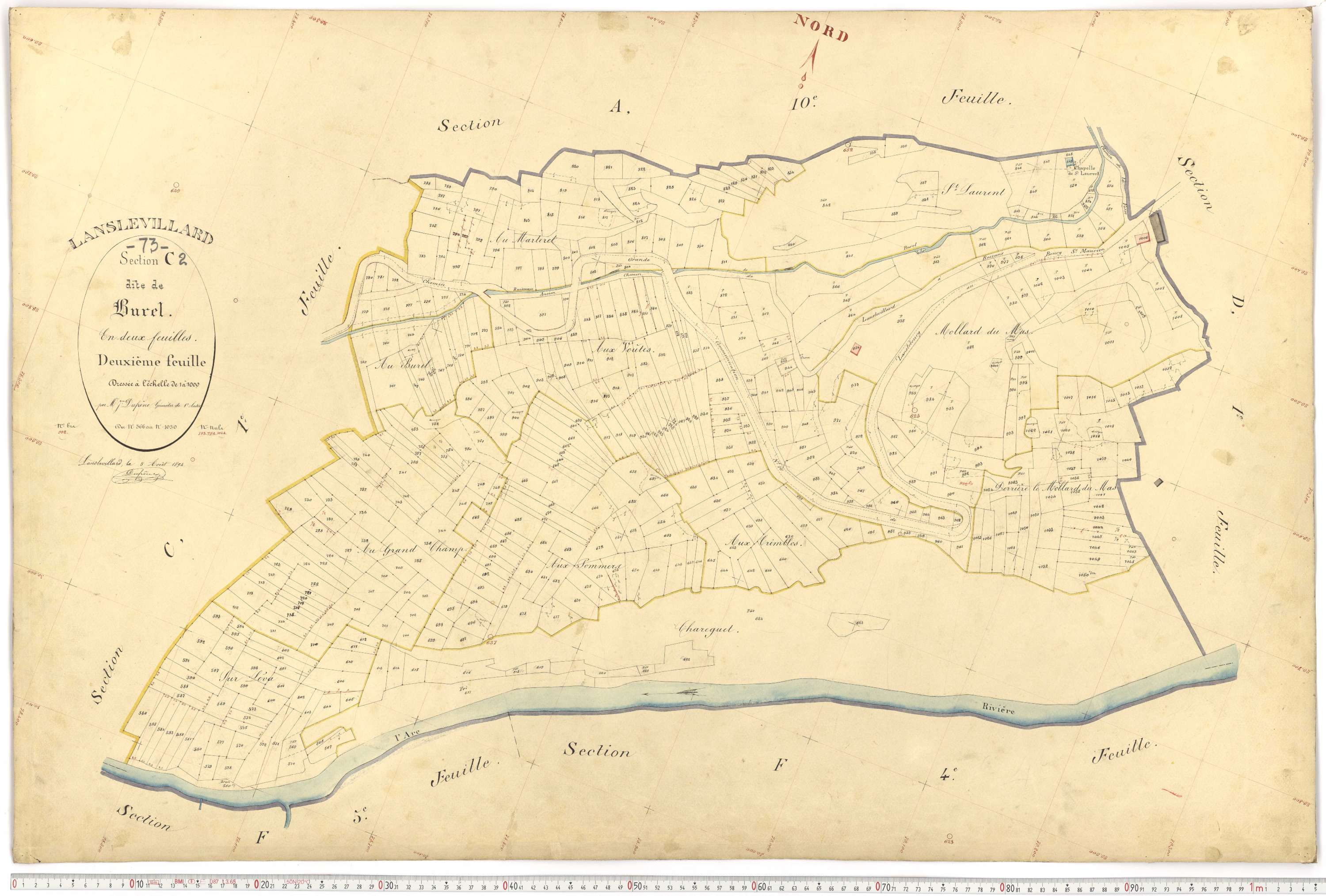 Lanslevillard - Plans cadastraux du premier cadastre français.