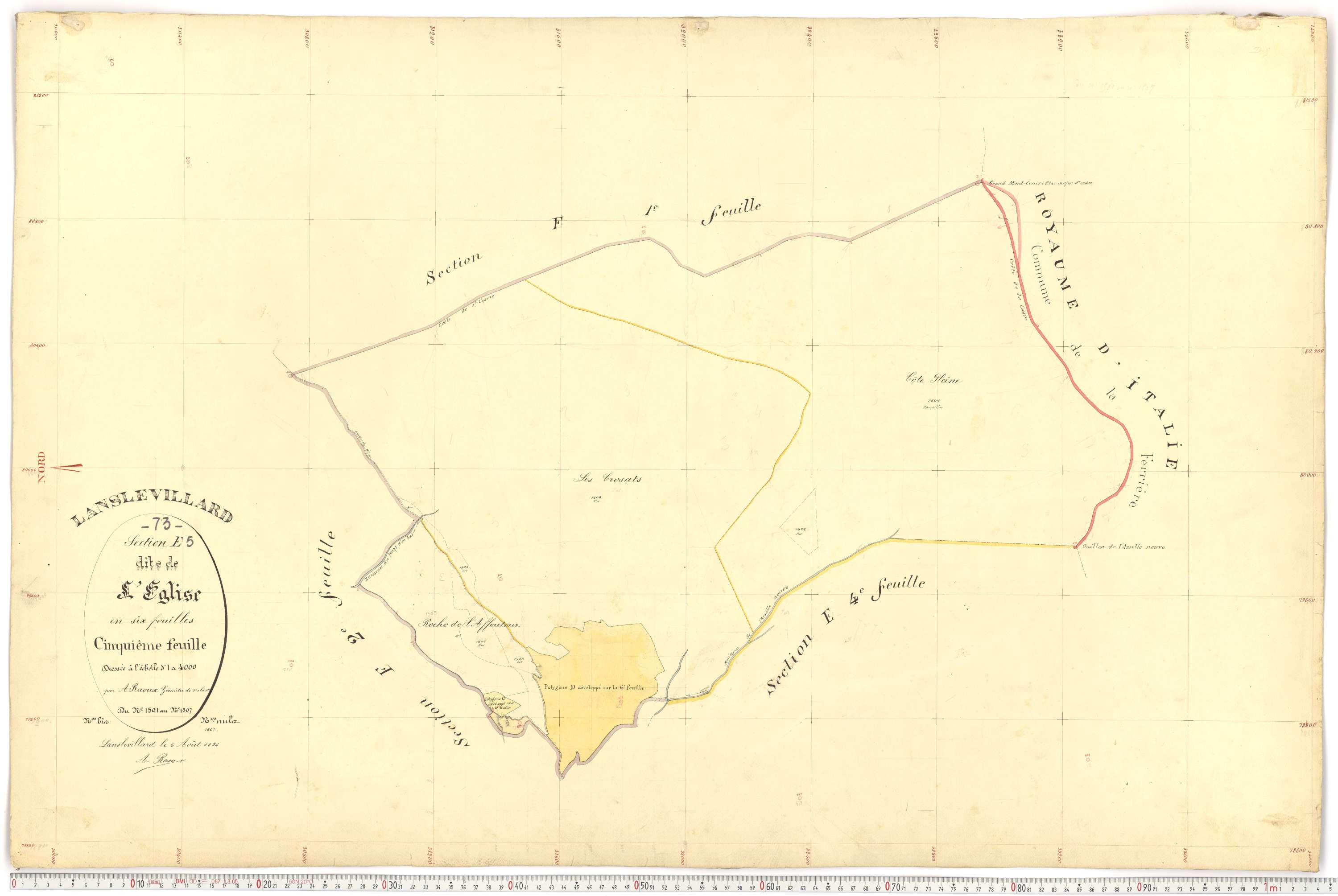Lanslevillard - Plans cadastraux du premier cadastre français.
