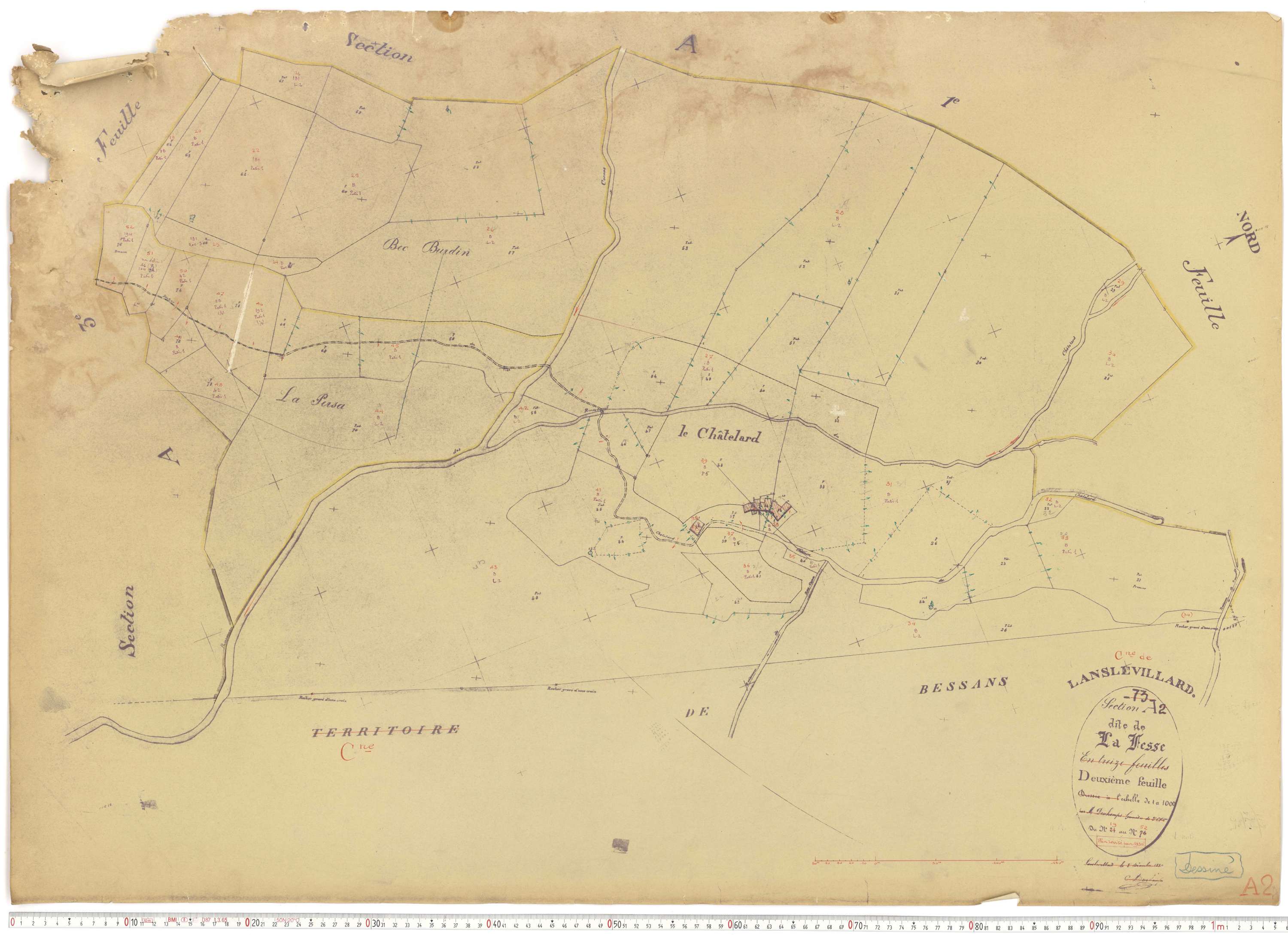 Lanslevillard - Plans cadastraux du cadastre rénové.