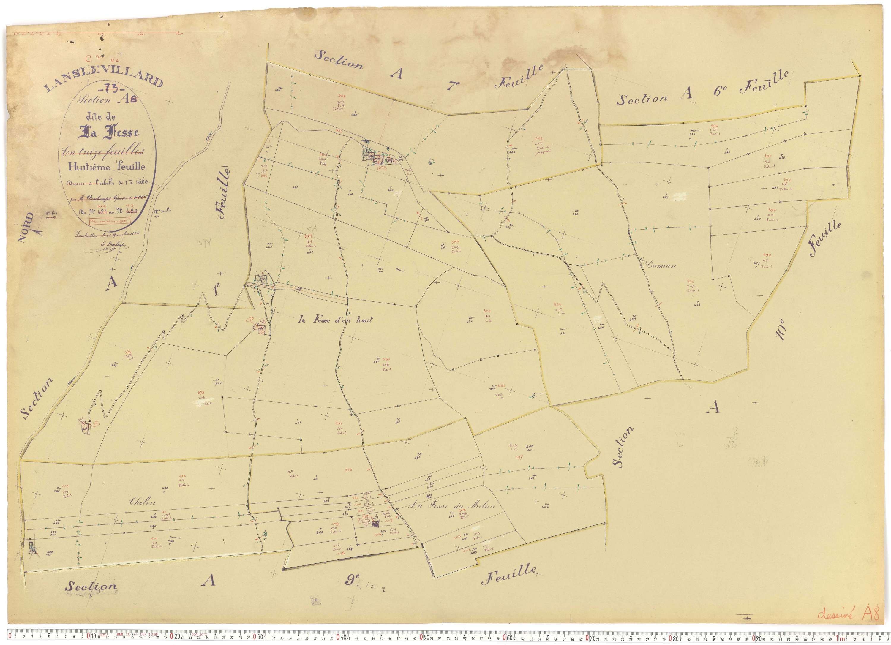 Lanslevillard - Plans cadastraux du cadastre rénové.