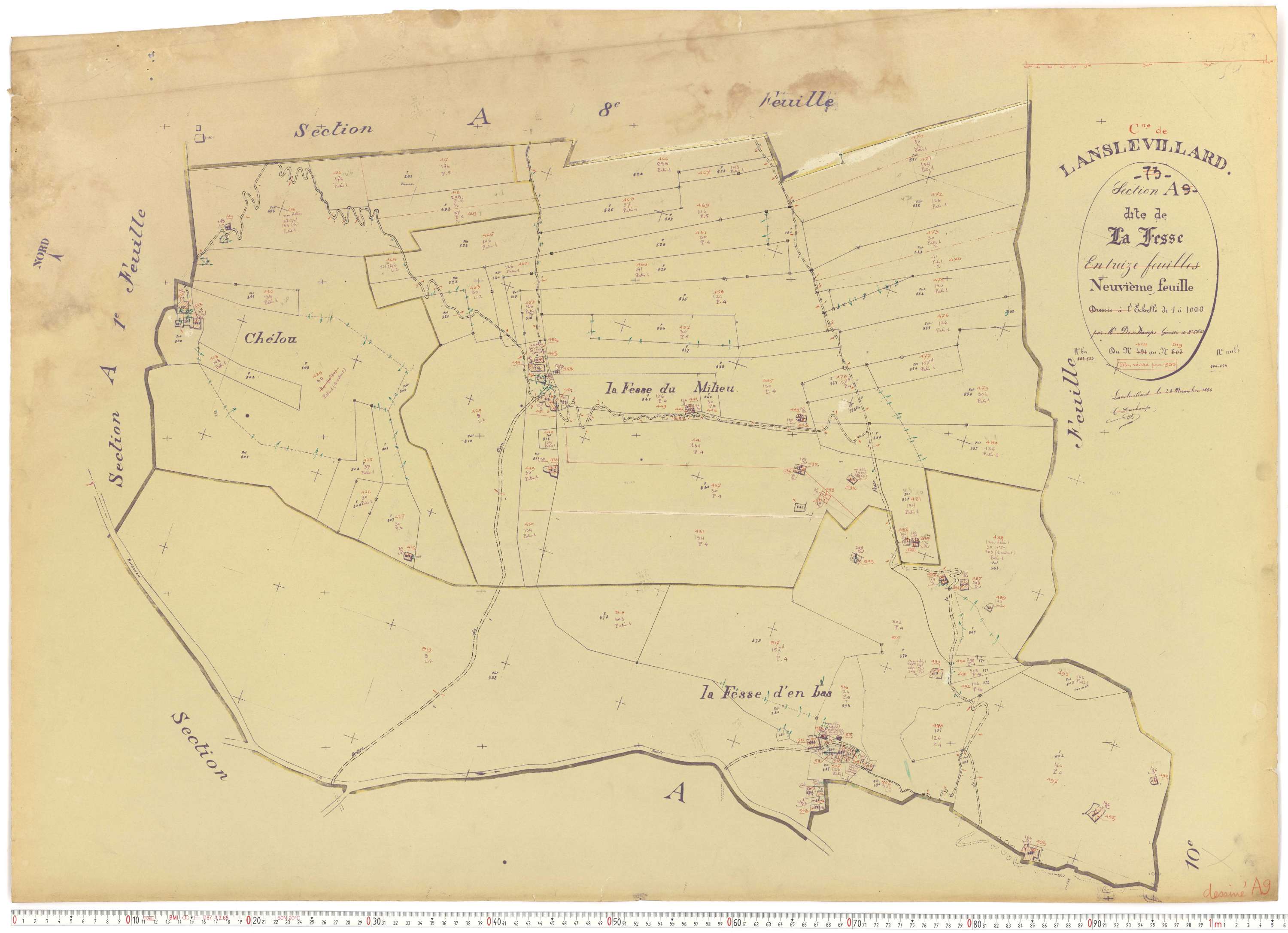 Lanslevillard - Plans cadastraux du cadastre rénové.