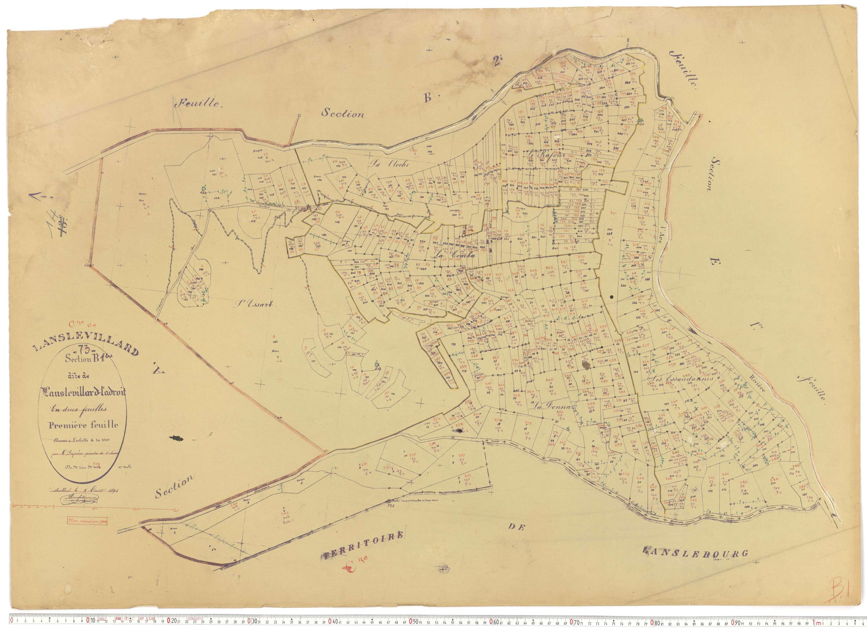 Lanslevillard - Plans cadastraux du cadastre rénové.