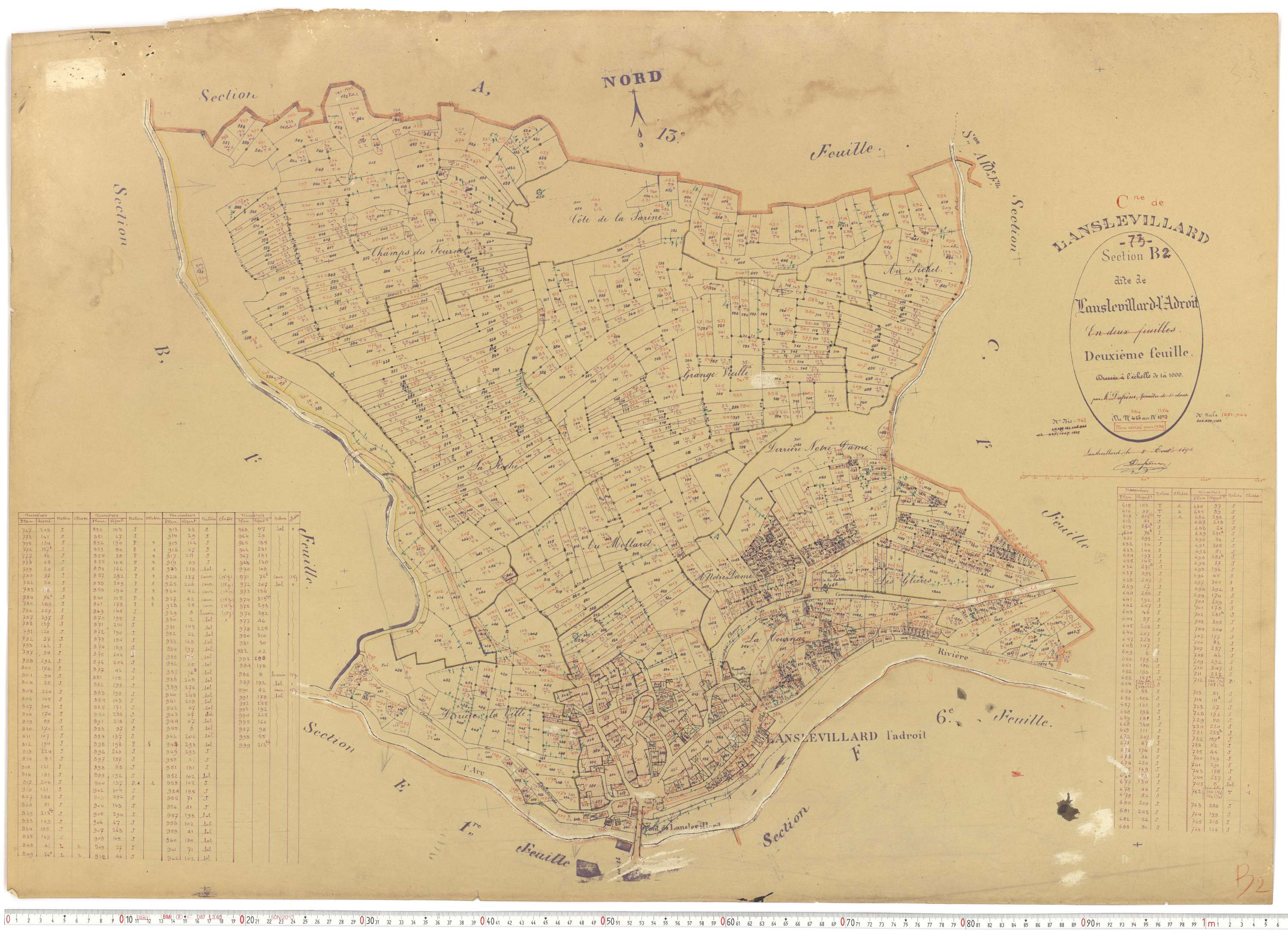 Lanslevillard - Plans cadastraux du cadastre rénové.