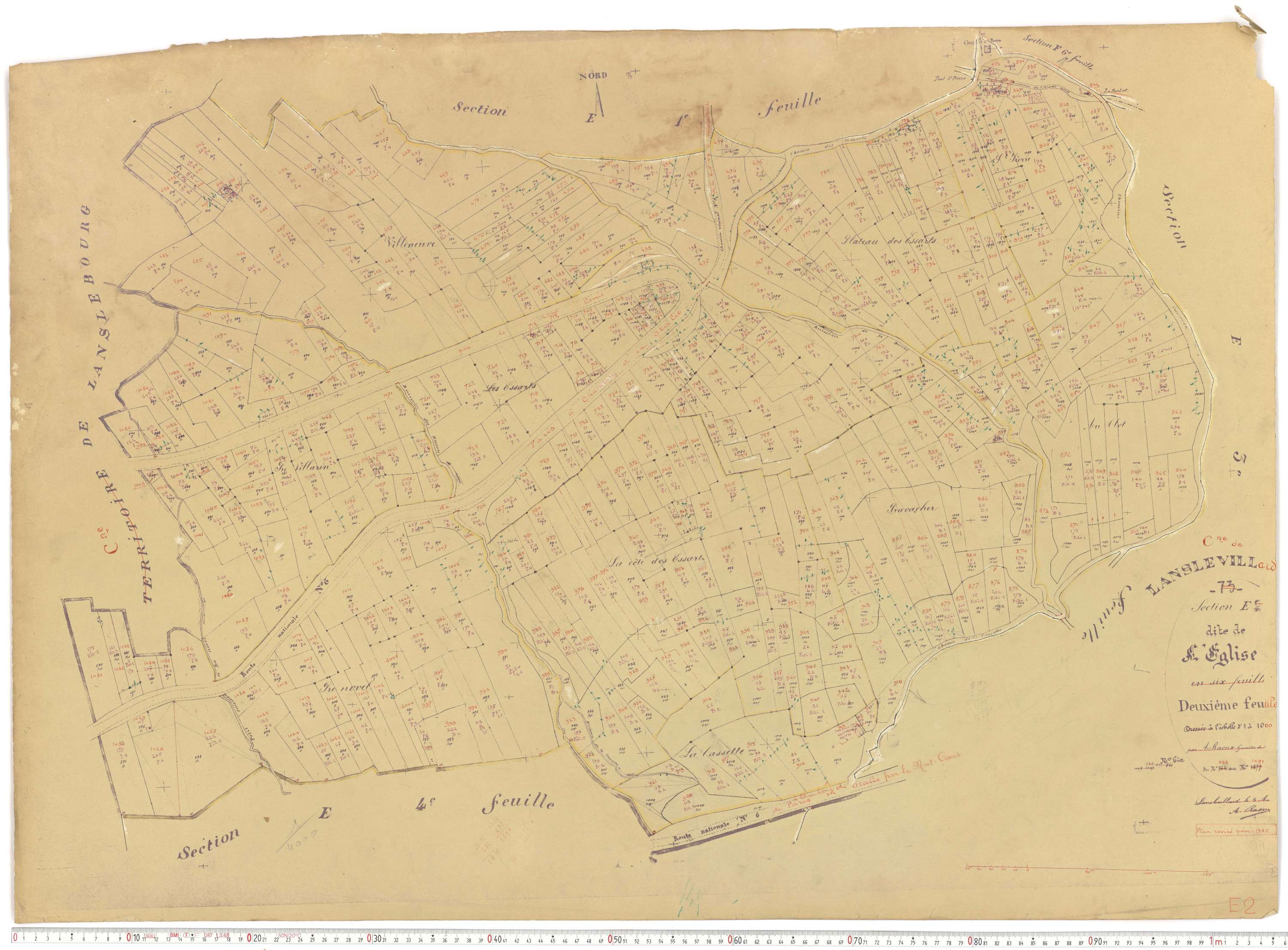 Lanslevillard - Plans cadastraux du cadastre rénové.