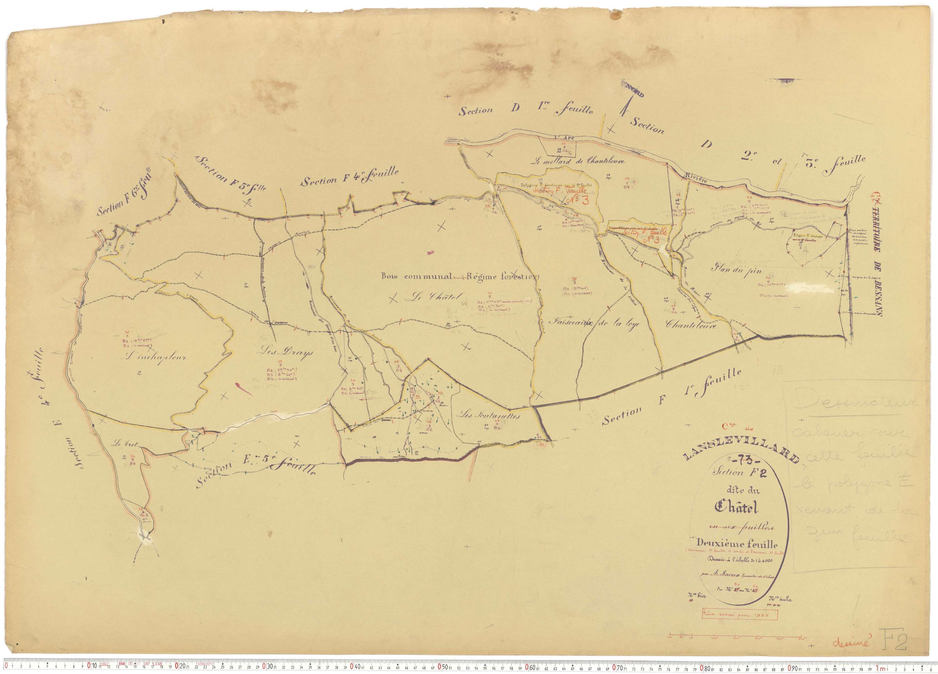 Lanslevillard - Plans cadastraux du cadastre rénové.