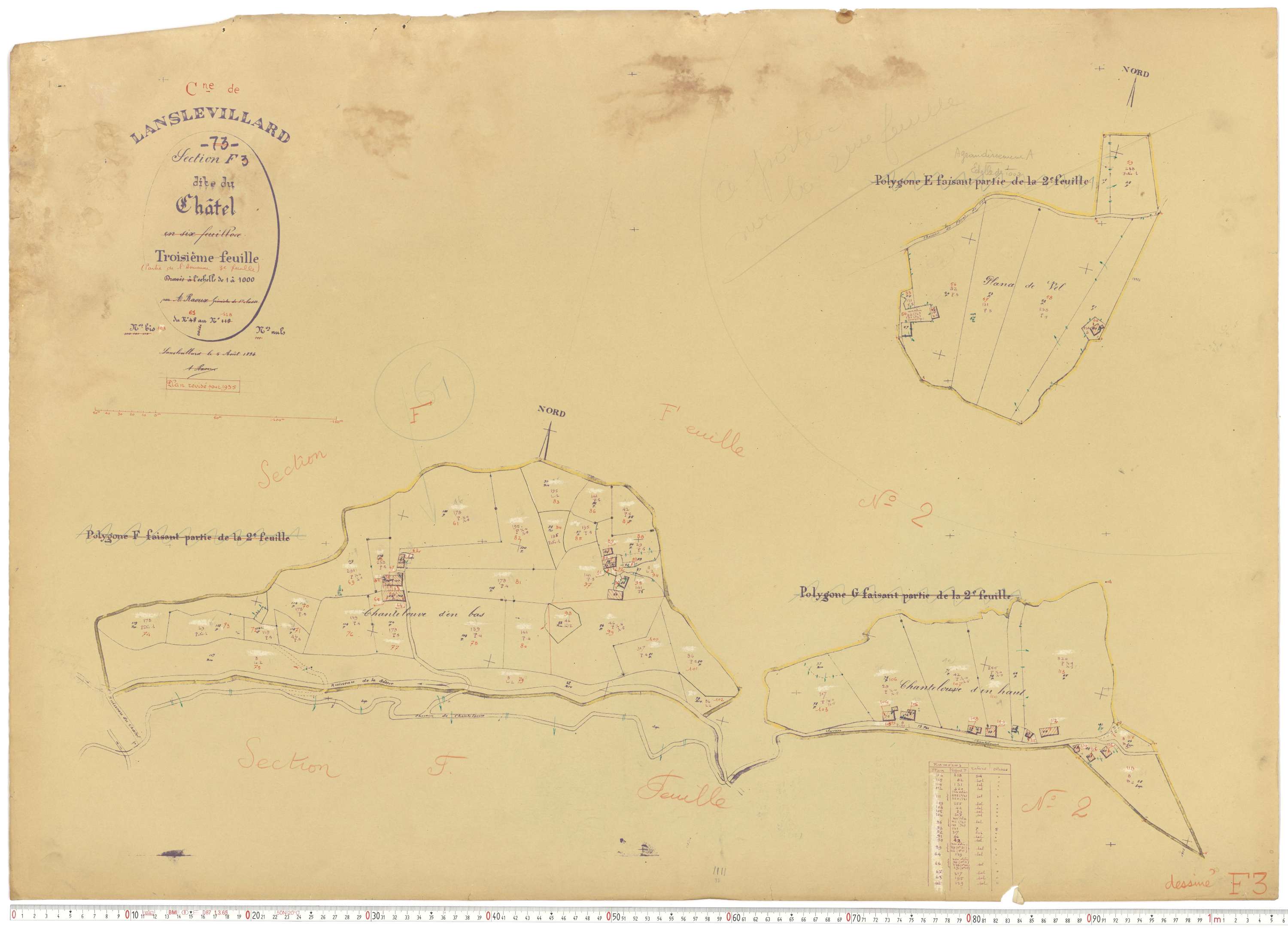 Lanslevillard - Plans cadastraux du cadastre rénové.