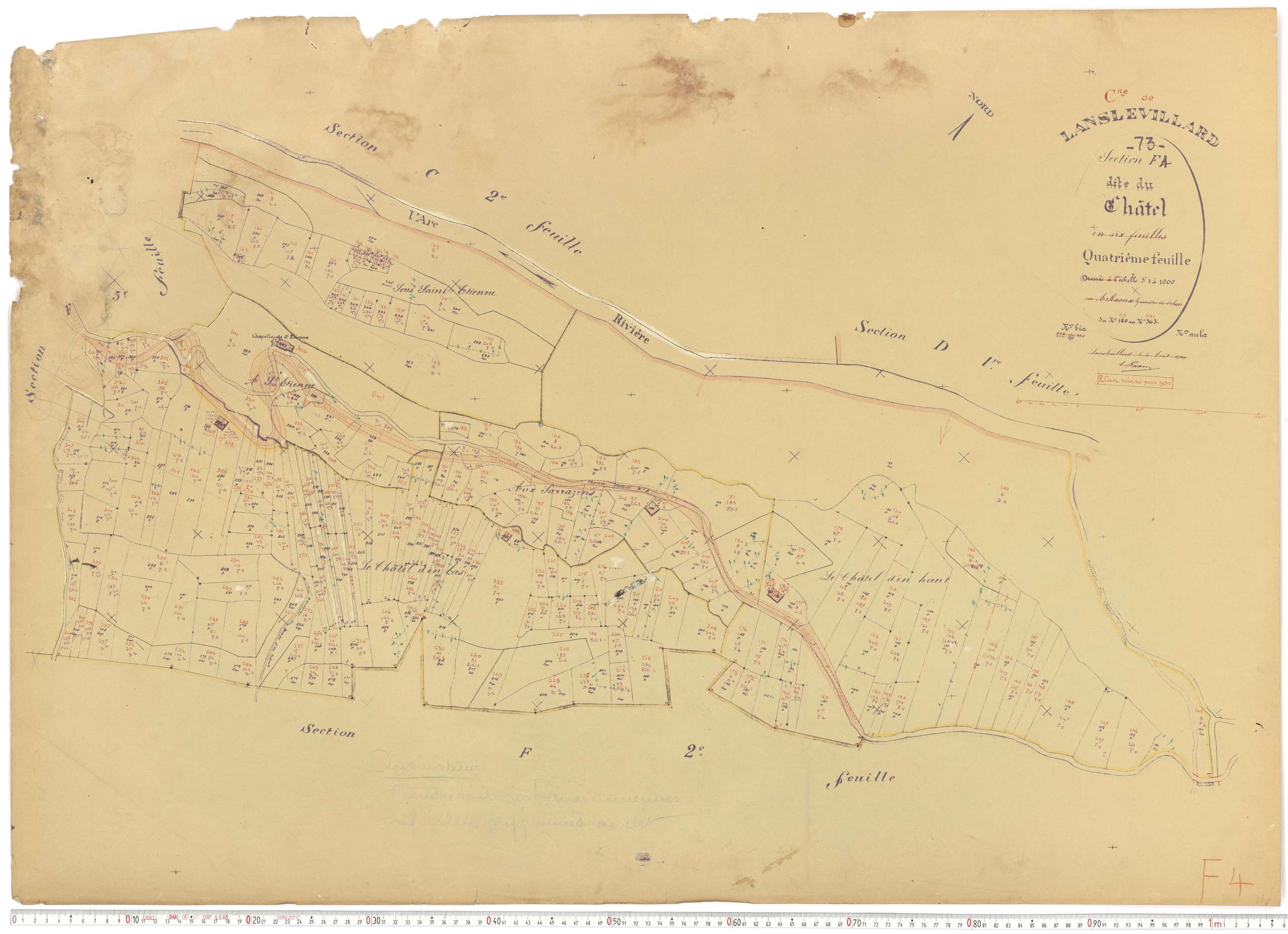 Lanslevillard - Plans cadastraux du cadastre rénové.
