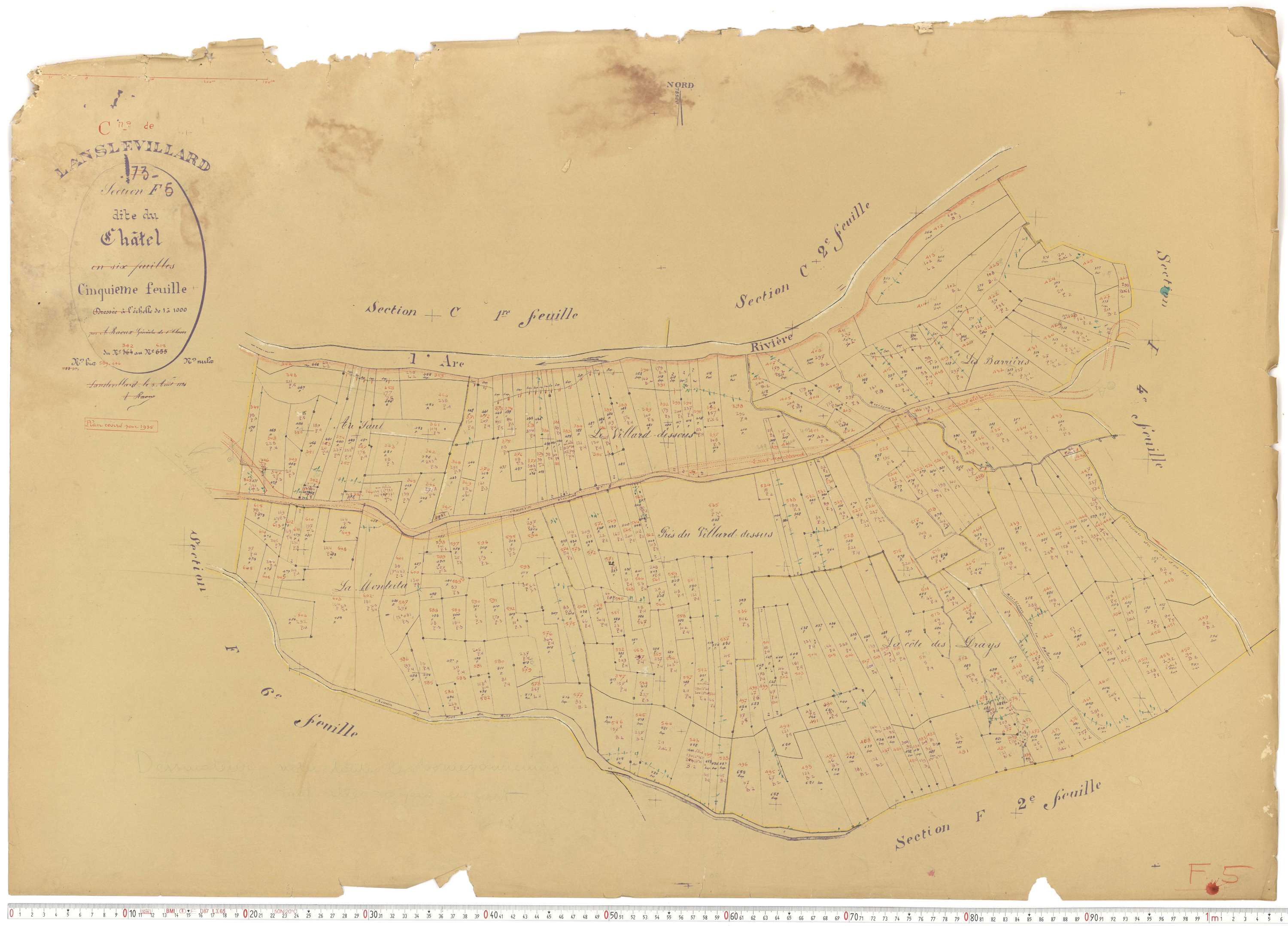 Lanslevillard - Plans cadastraux du cadastre rénové.